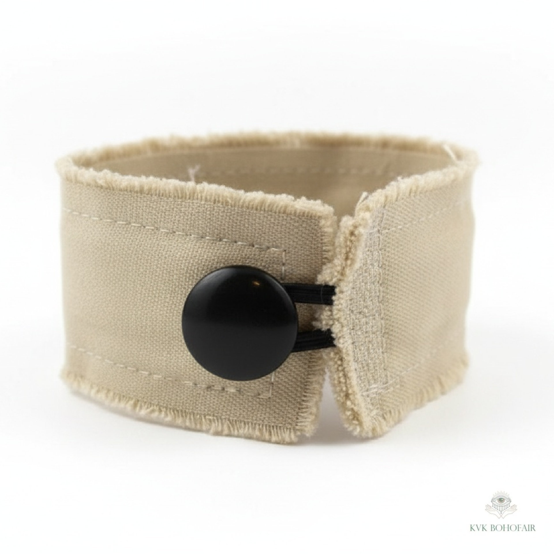 Boho Celestial Cotton Cuff Bracelet - Stamped adult Fabric Wrist Wrap