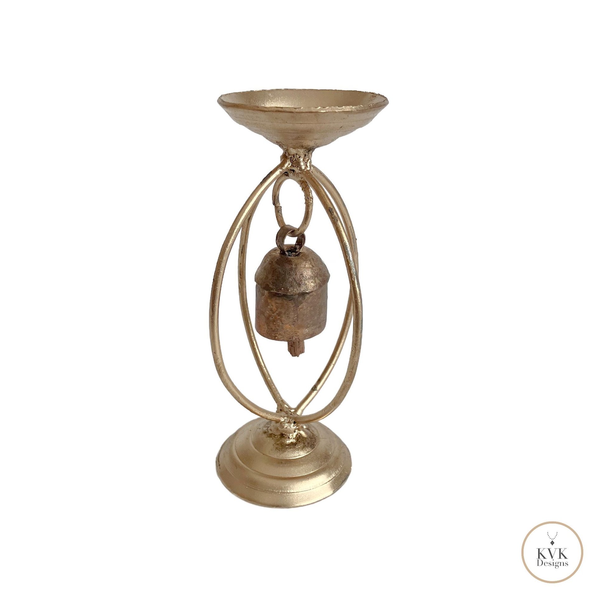 Handmade Bell on Stand Votive Holder - Serene Home Decor Accent for Indoor & Outdoor Spaces