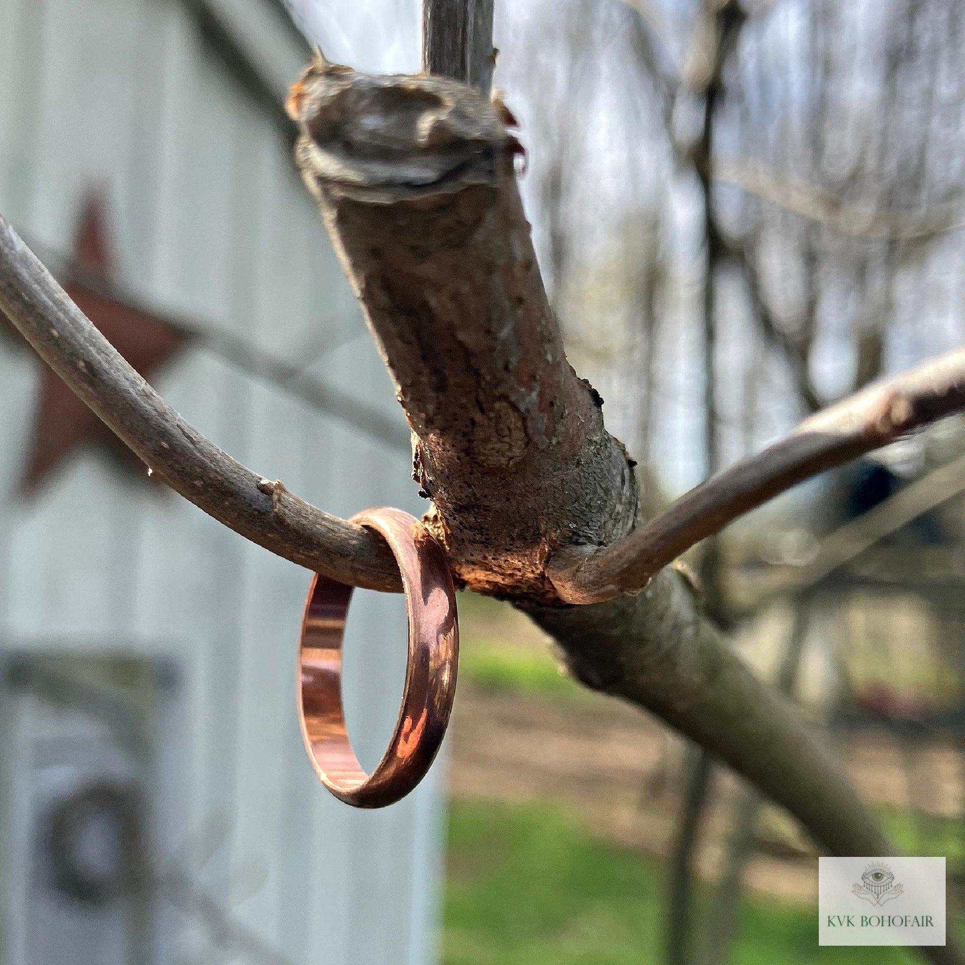 Minimalist 3mm Copper Band Ring - Rustic Boho Style