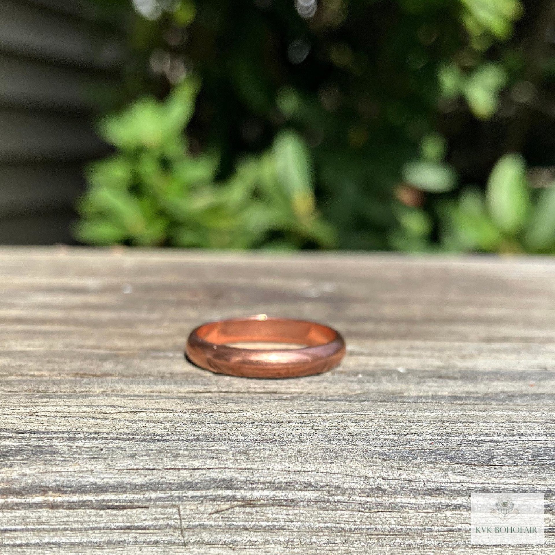 Minimalist 3mm Copper Band Ring - Rustic Boho Style