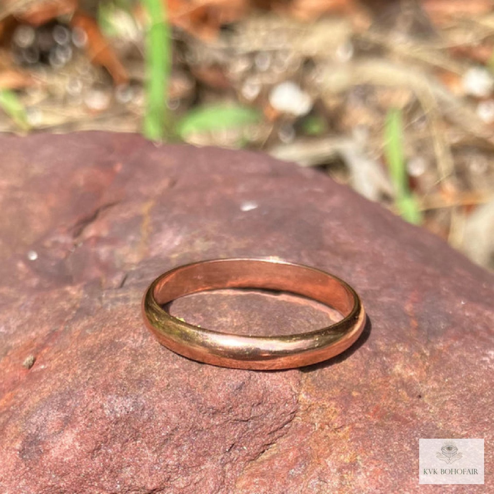 Minimalist 3mm Copper Band Ring - Rustic Boho Style