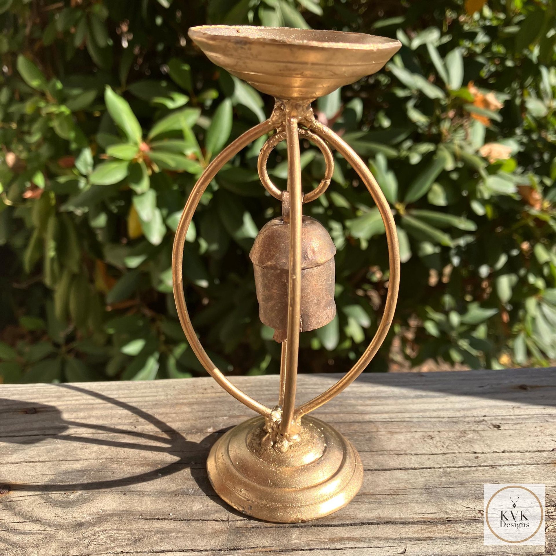 Handmade Bell on Stand Votive Holder - Serene Home Decor Accent for Indoor & Outdoor Spaces