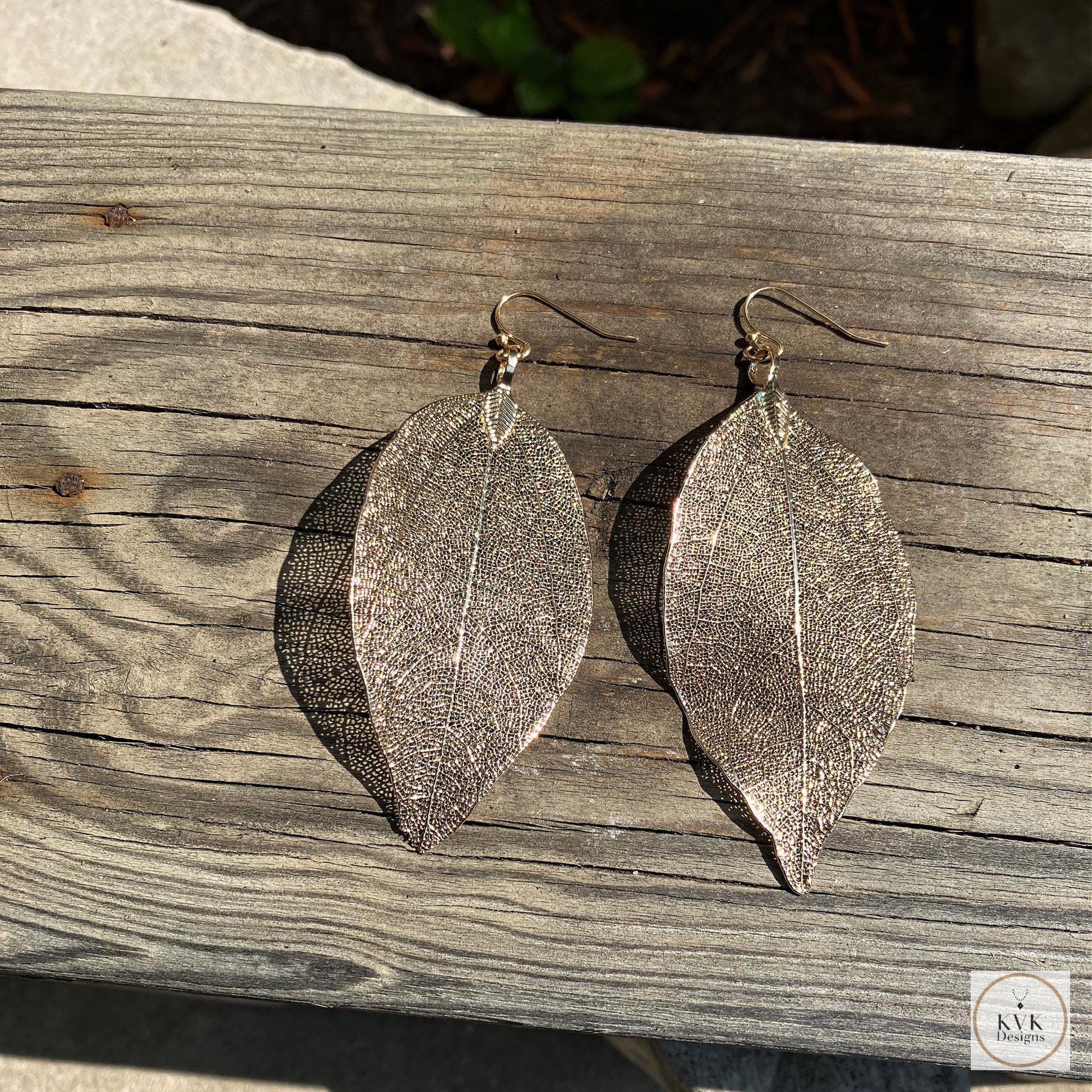 Handcrafted Gold Leaf Earrings - Elegant Nature Jewelry
