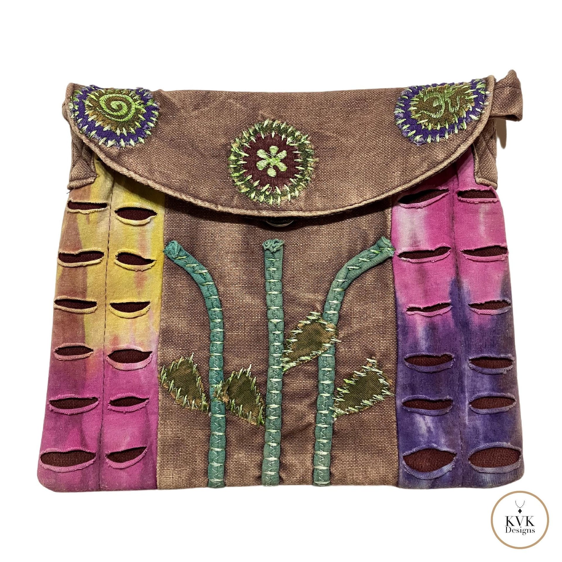 Floral Tie Dye Crossbody Bag: Handcrafted Boho Shoulder Bag