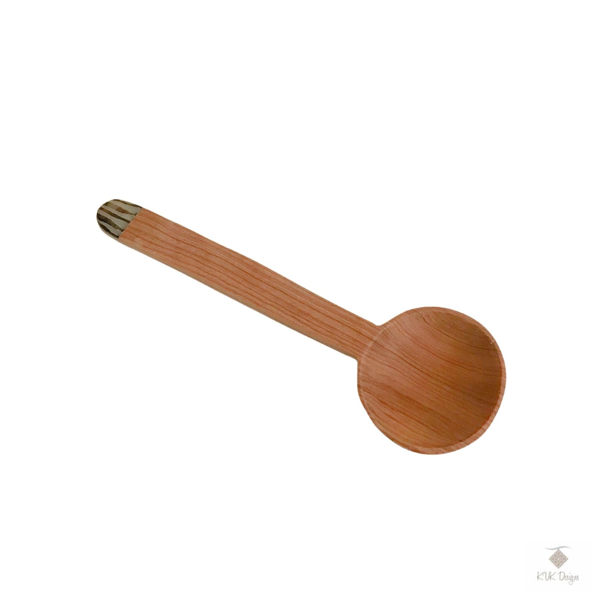 Olive Wood Coffee Scoop with Batik Handle, 1 Tbsp Measuring Spoon, Kitchen Utensil