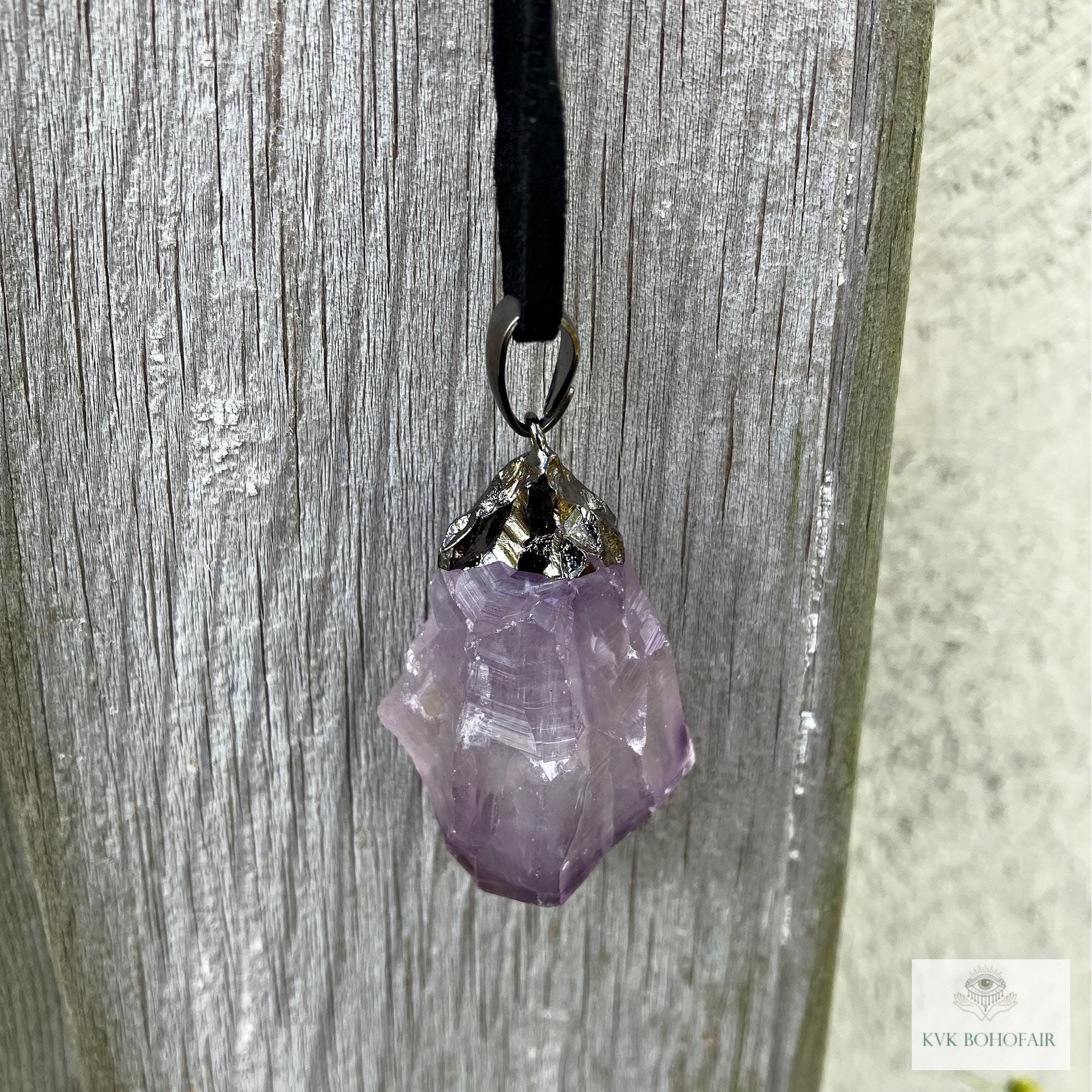 Handcrafted Amethyst Point Pendant - Boho Necklace, Gemstone Jewelry