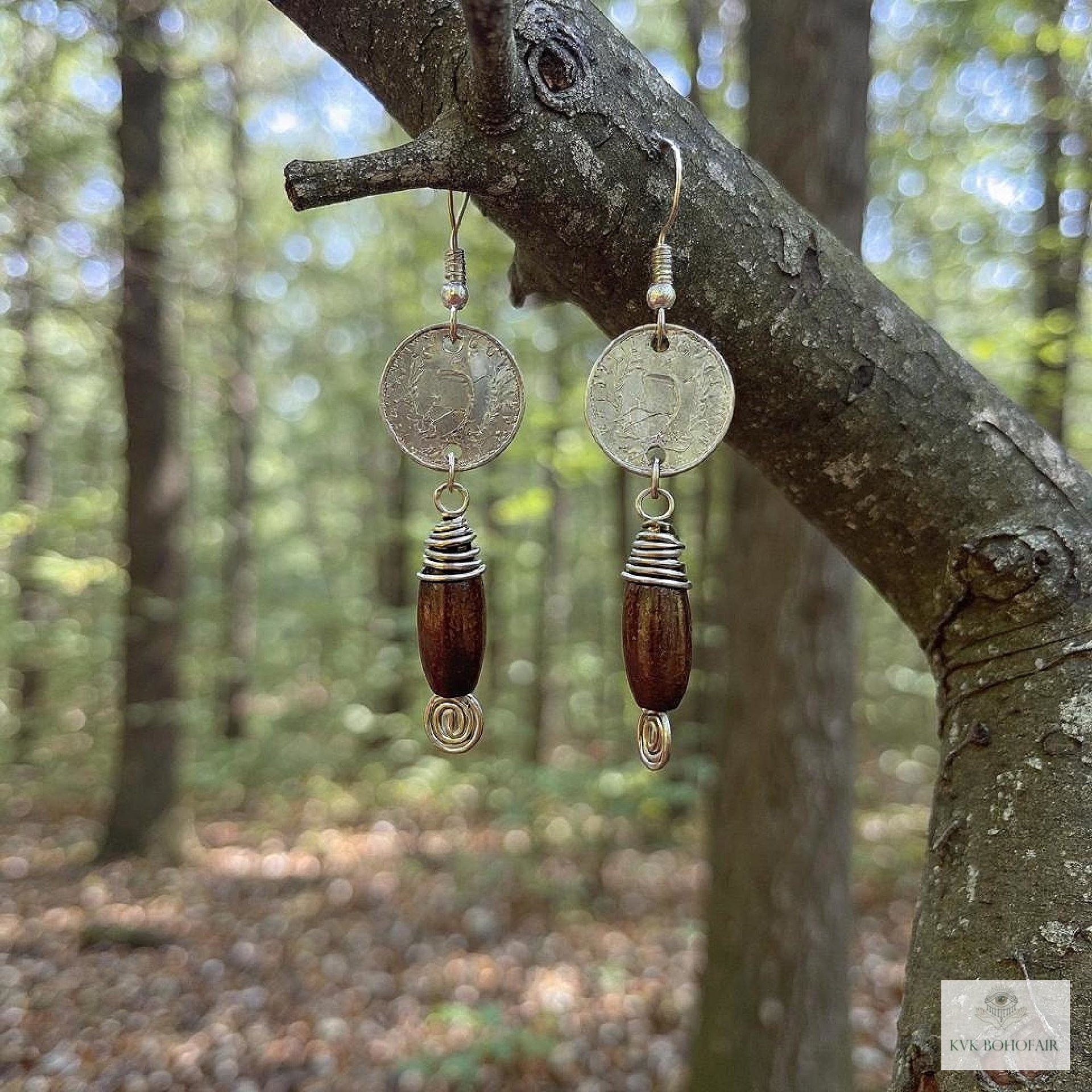 Handcrafted Guatemalan Coin Earrings - Unique Boho Chic Dangles, Ethnic Jewelry