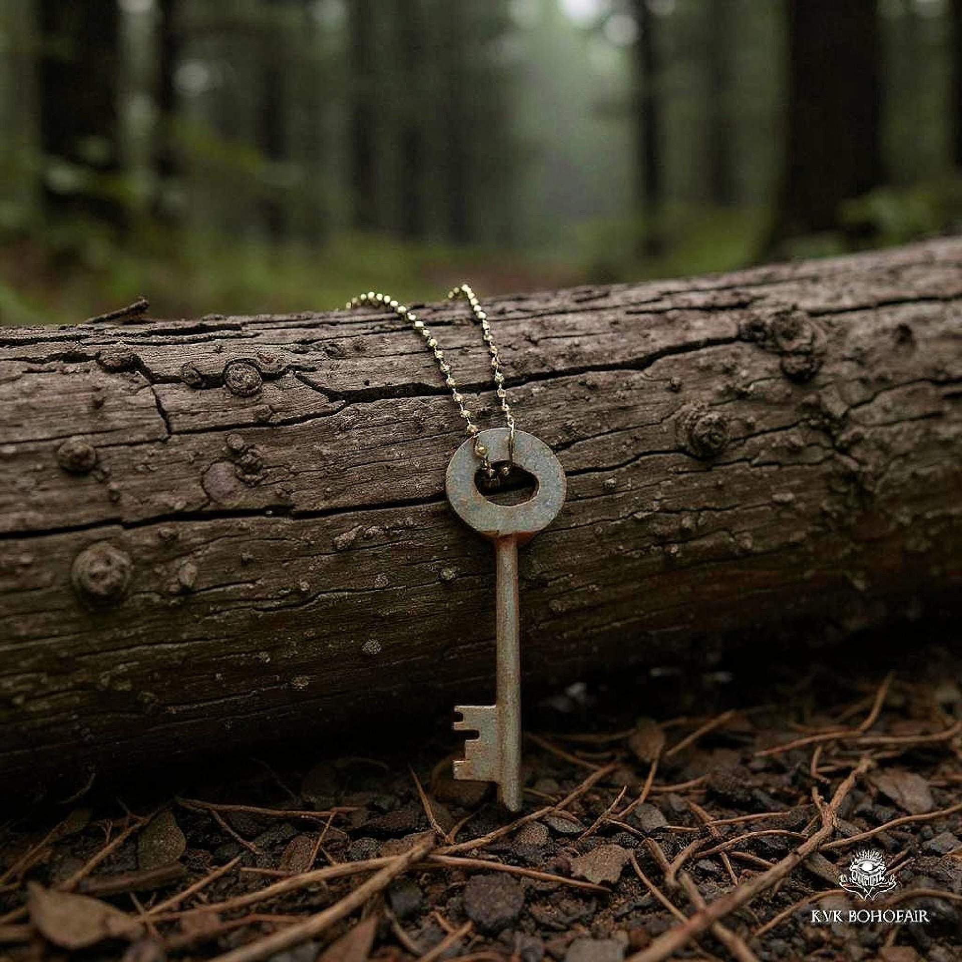 Vintage Key Necklace on Ball Chain: Unique Skeleton Key Pendant, Boho Jewelry