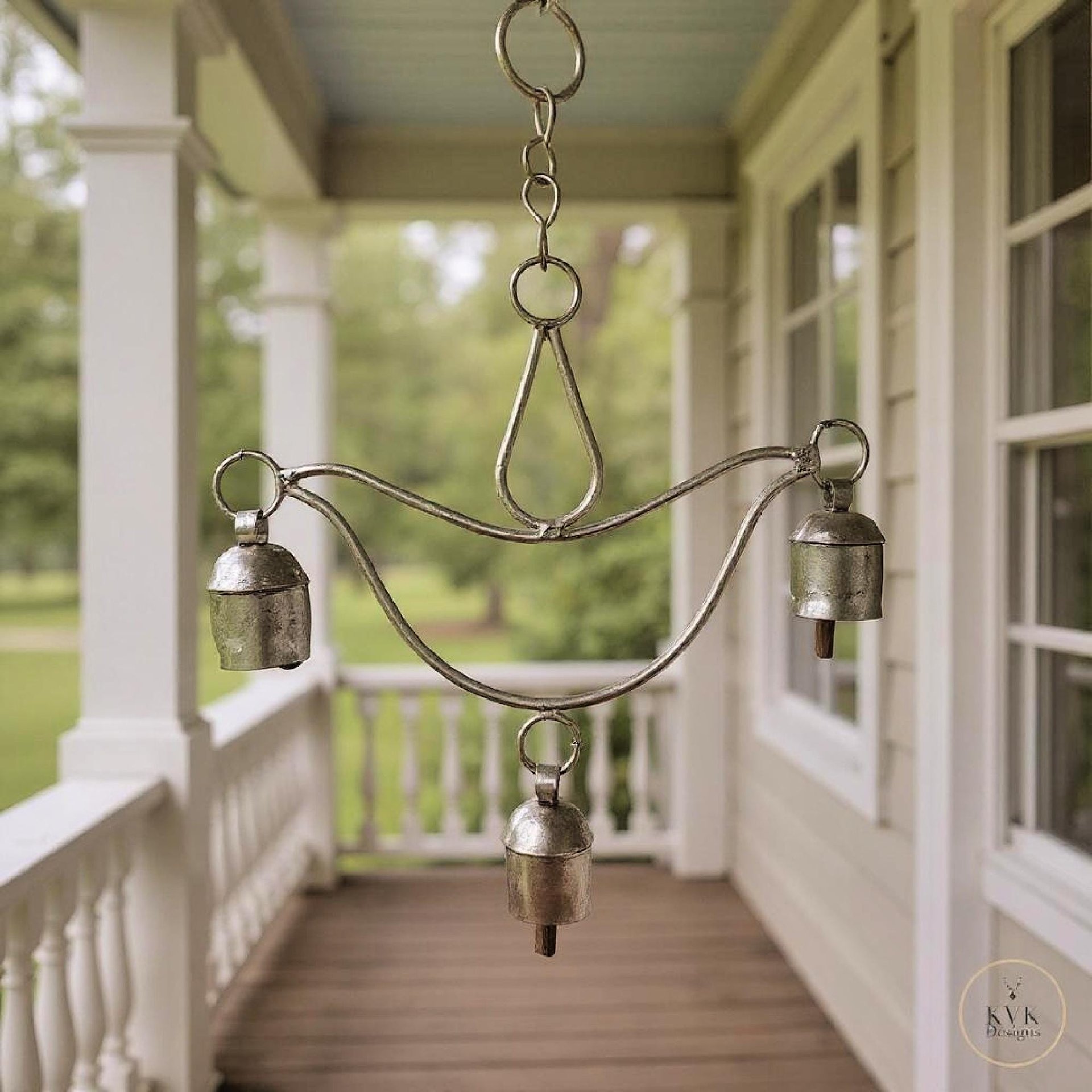 Handcrafted Lotus Flower Wind Chime - Rustic Metal Art for Garden & Home Decor