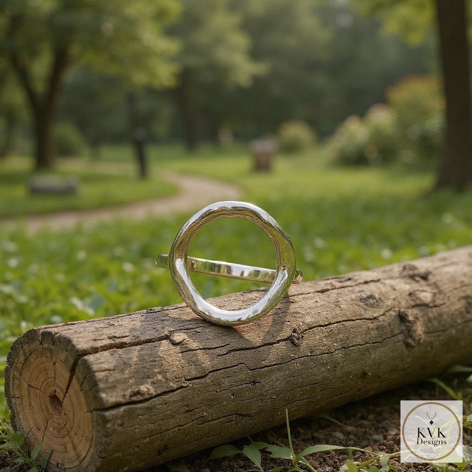 Open Circle Sterling Silver Ring - Boho Minimalist Ring, Handmade Jewelry