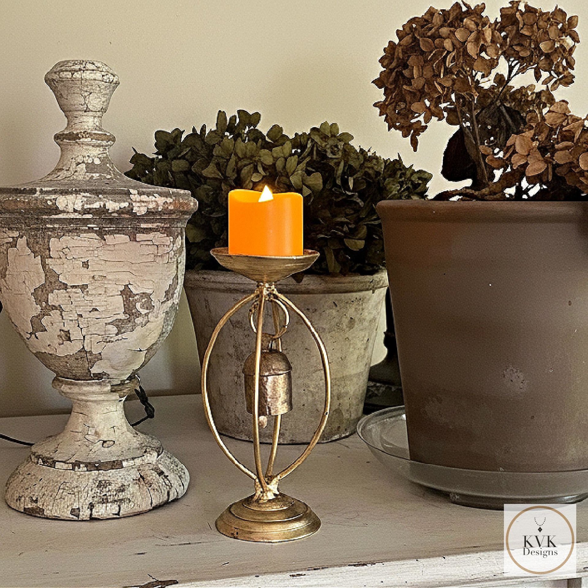 Handmade Bell on Stand Votive Holder - Serene Home Decor Accent for Indoor & Outdoor Spaces