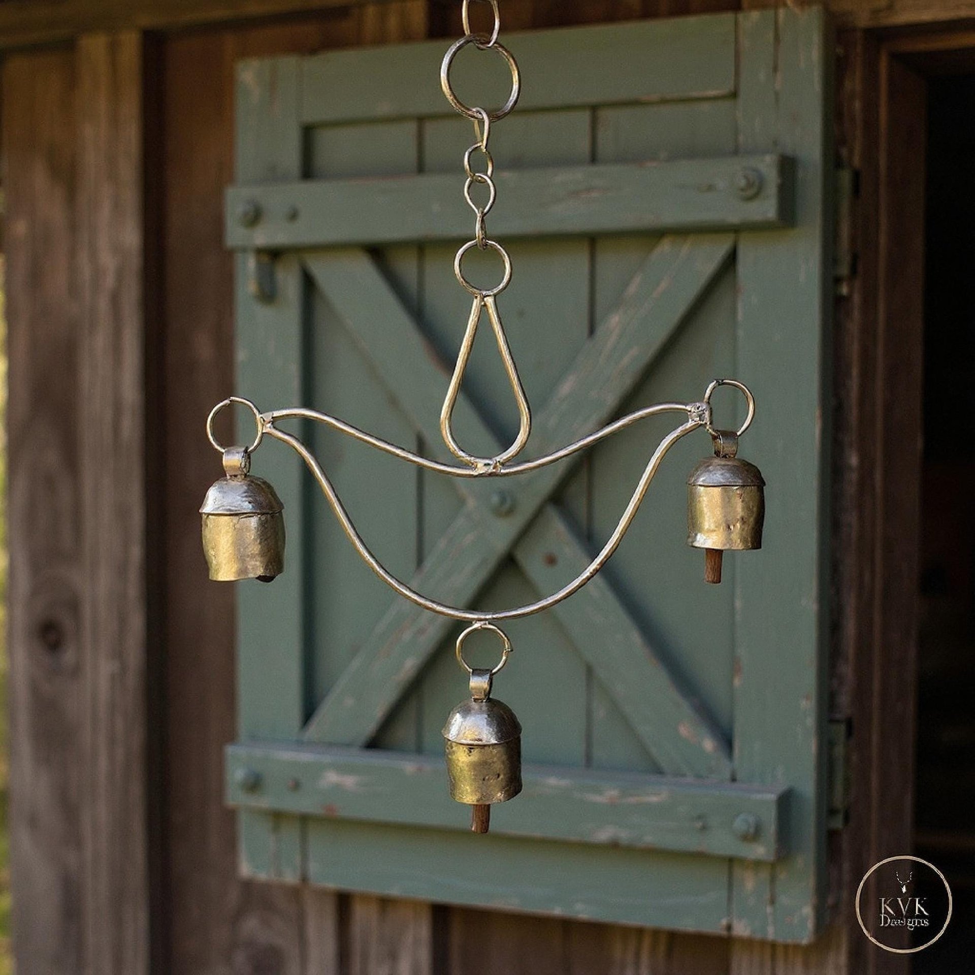 Handcrafted Lotus Flower Wind Chime - Rustic Metal Art for Garden & Home Decor