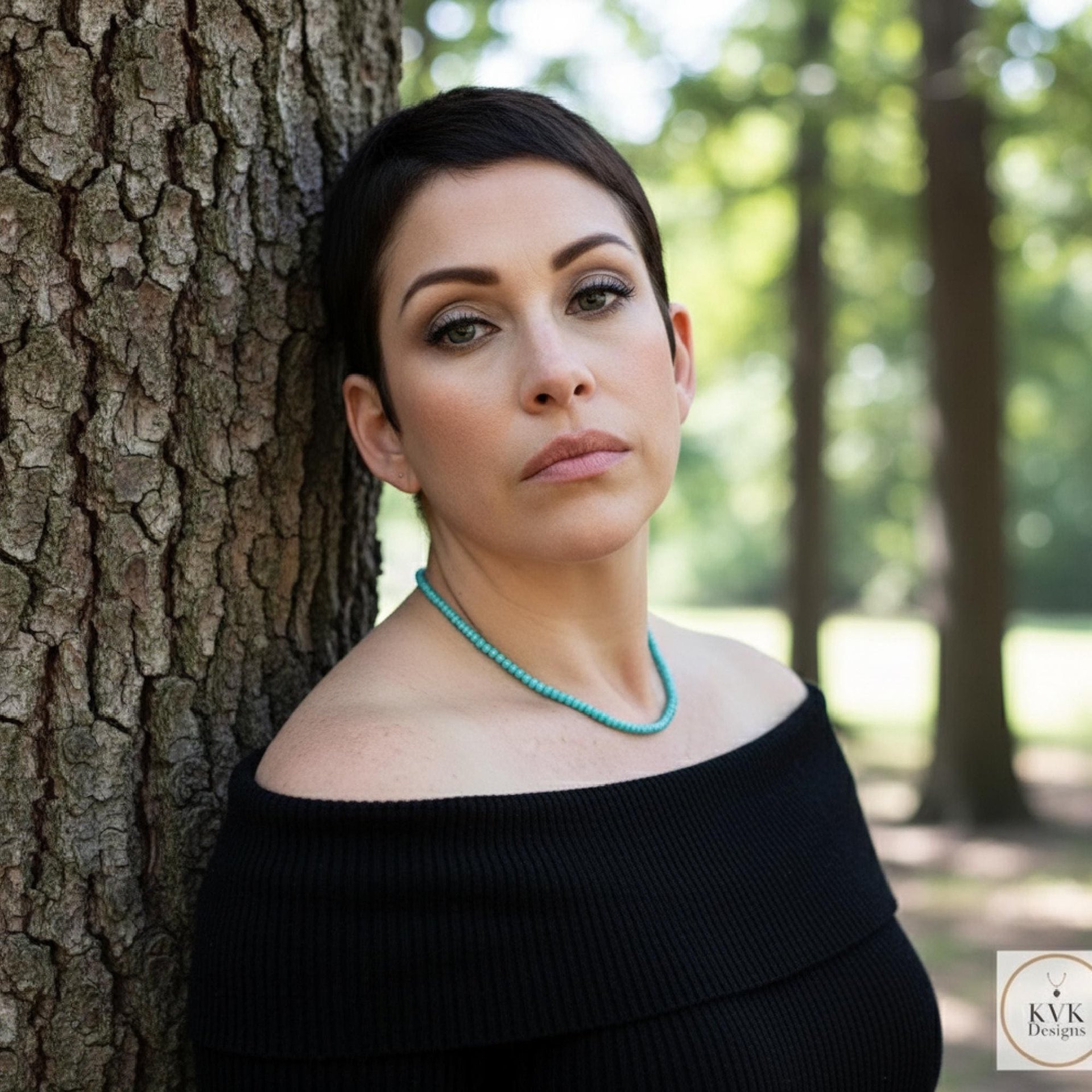 Turquoise Bead Necklace: Beaded Turquoise Choker