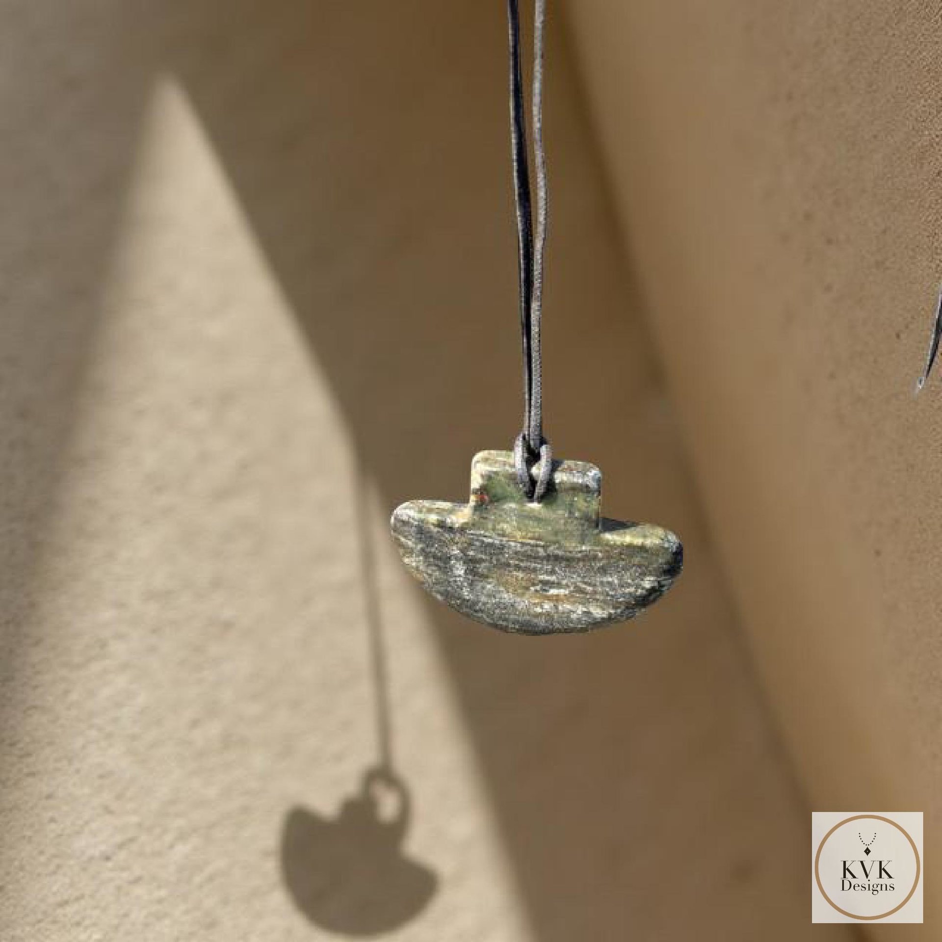 Natural Serpentine Axe Pendant - Handcrafted Earthy Gemstone Necklace, Handmade Stone Jewelry