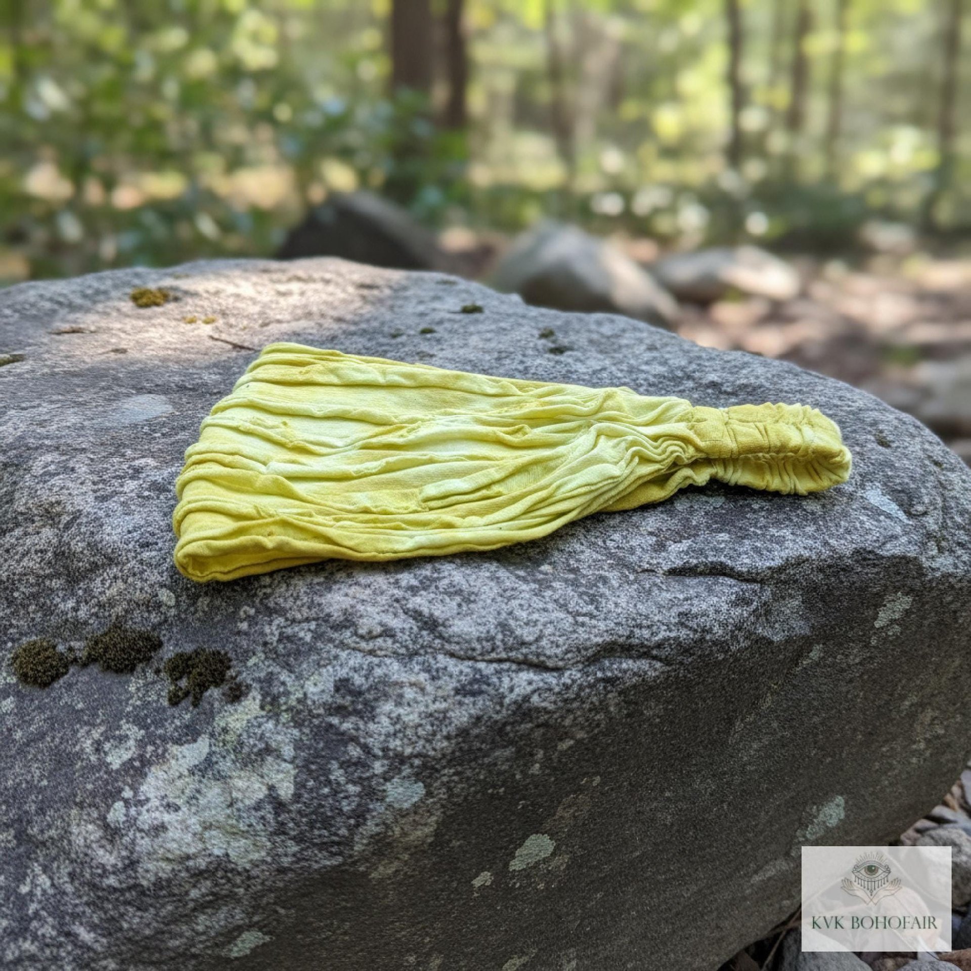 Yellow Tie Dye Boho Headband - Stylish Bohemian Headwrap, Headbands for Women