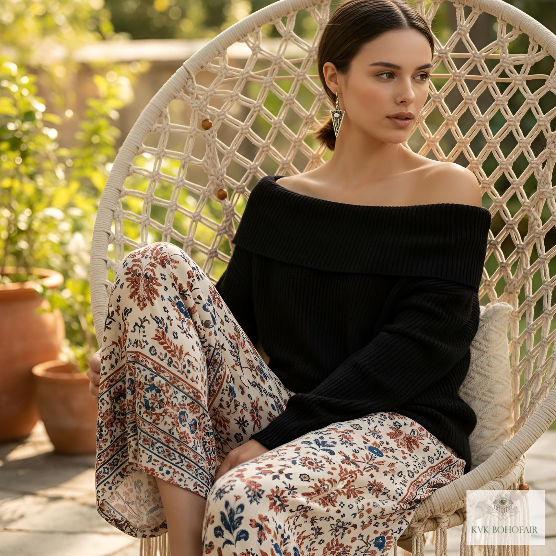 Boho Silver Tribal Earrings - Ethnic Dangles with 925 Sterling Silver Hooks