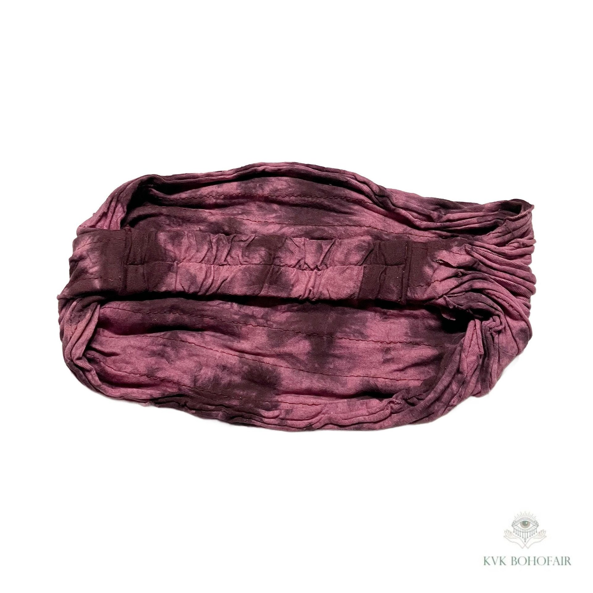 Maroon Tie Dye Boho Headband - Stylish Bohemian Headwrap, Headbands for Women