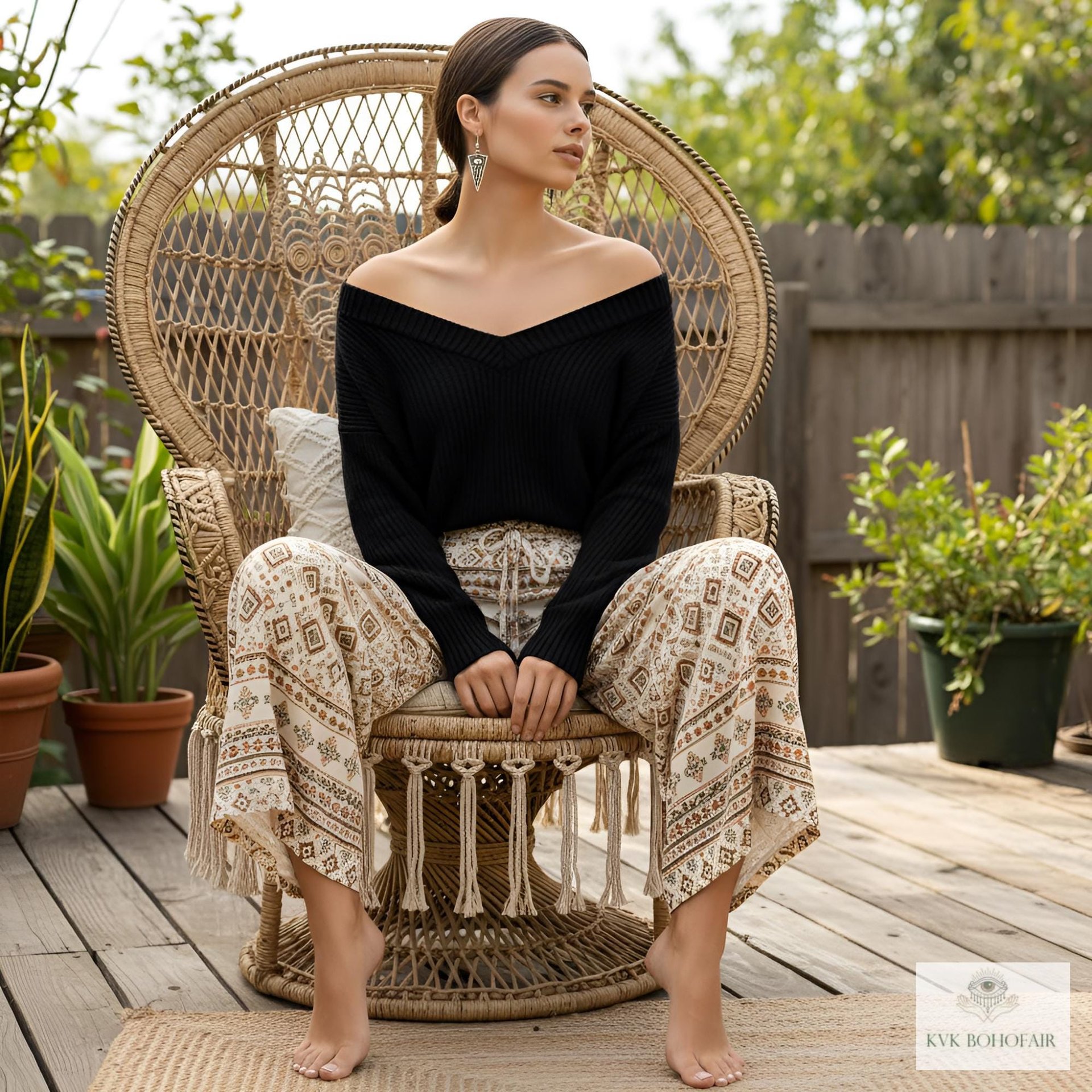 Boho Silver Tribal Earrings - Ethnic Dangles with 925 Sterling Silver Hooks