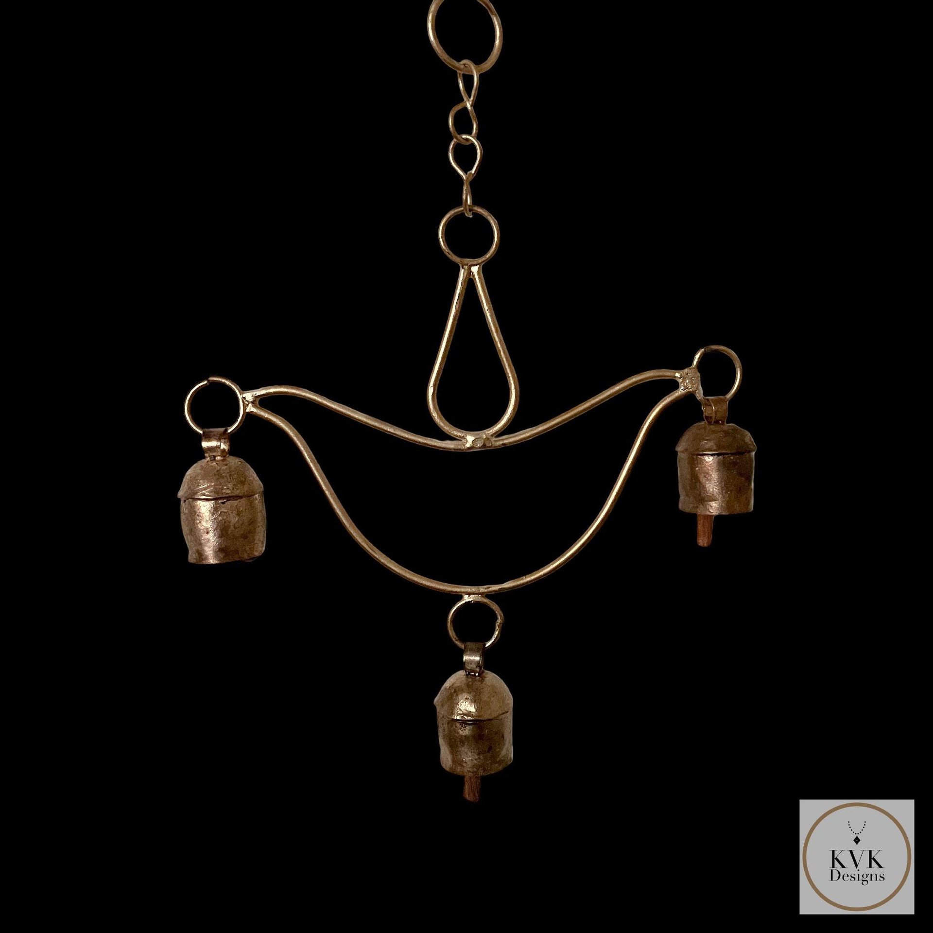 Handcrafted Lotus Flower Wind Chime - Rustic Metal Art for Garden & Home Decor