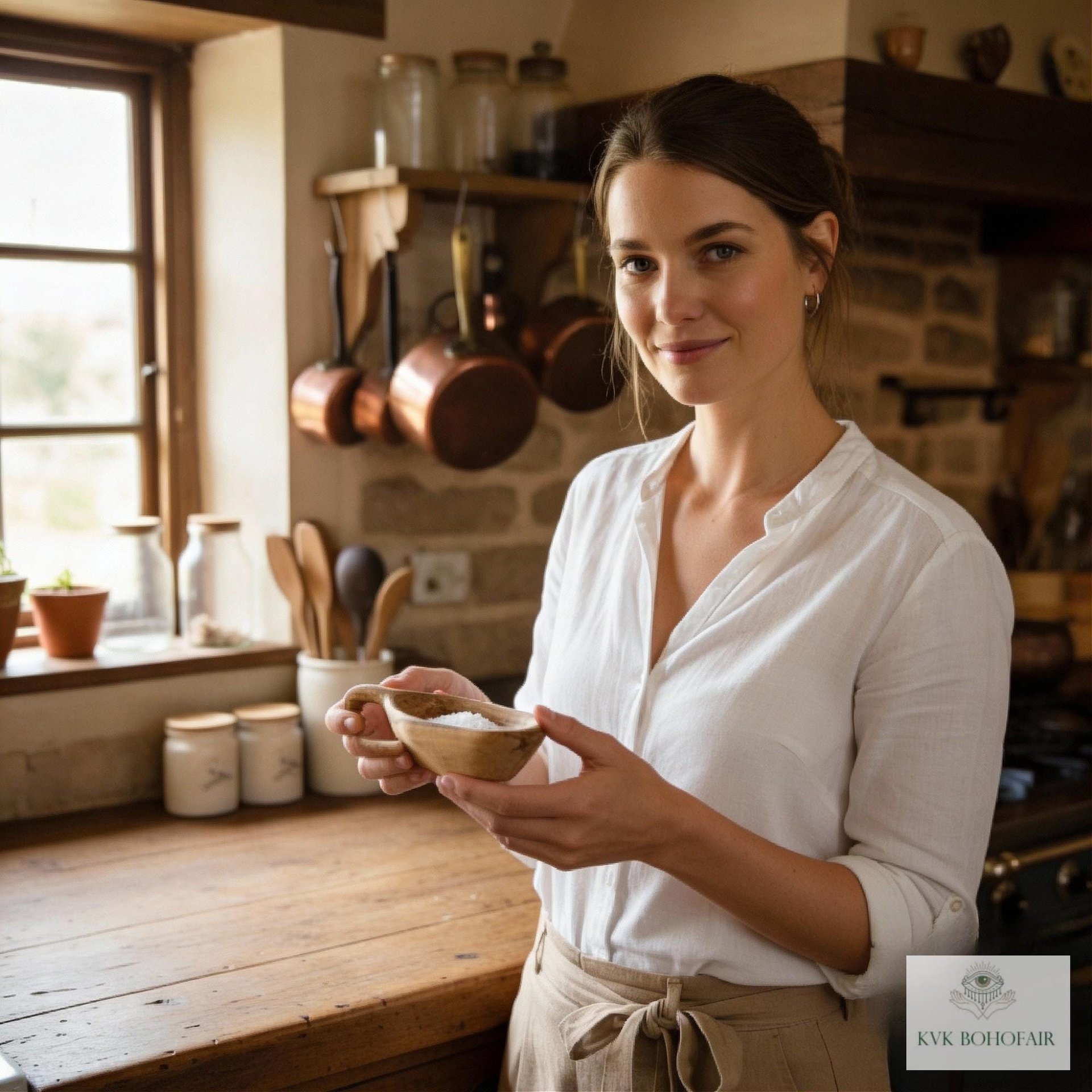 Hand Carved Olive Wood Salt Pot with Handle: Kenyan Kitchen Decor