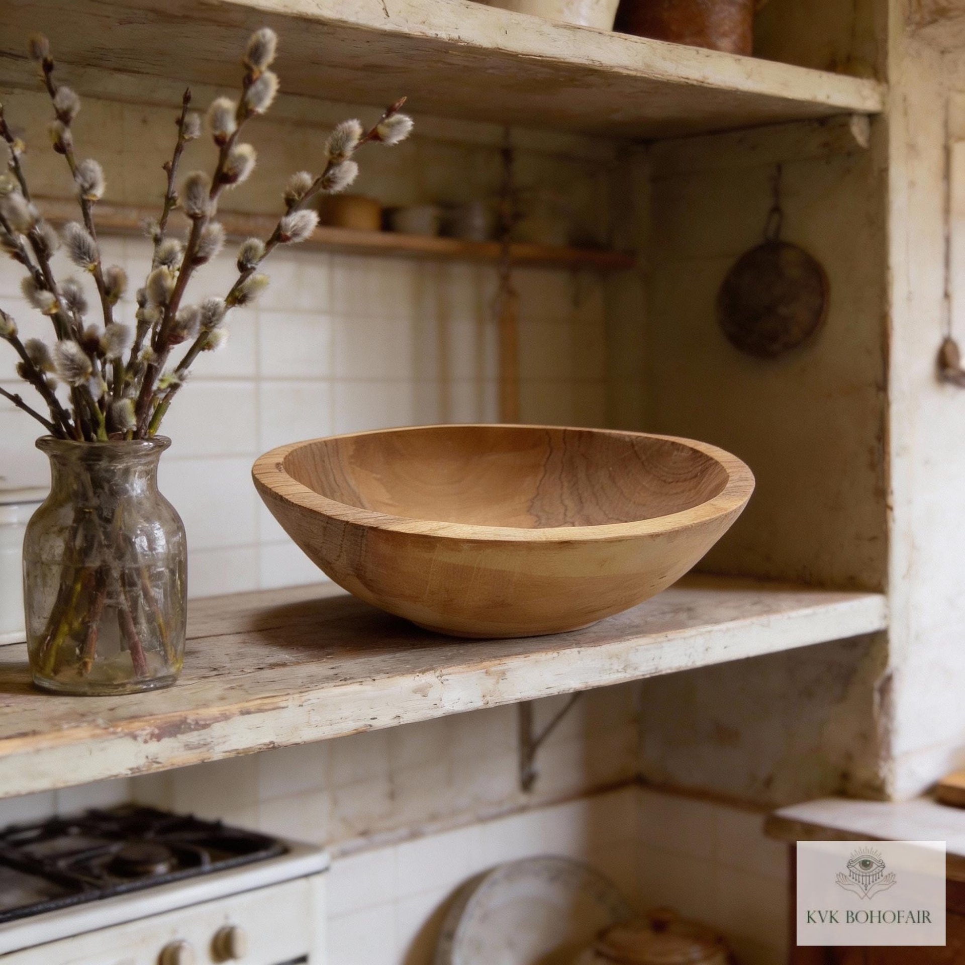 Handcrafted Rustic Olive Wood Bowl - Add Rustic Charm to Your Kitchen Decor
