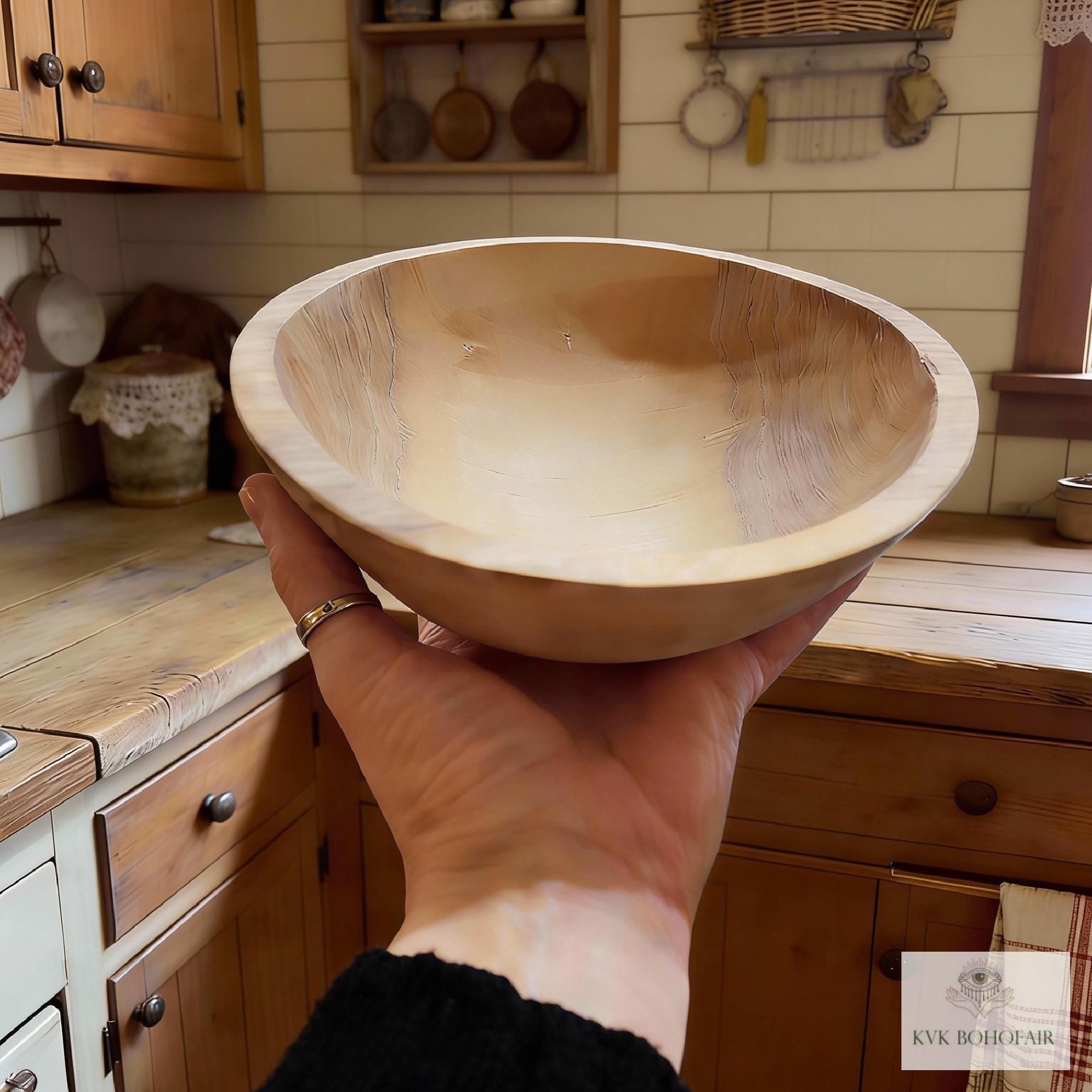 Handcrafted Rustic Olive Wood Bowl - Add Rustic Charm to Your Kitchen Decor