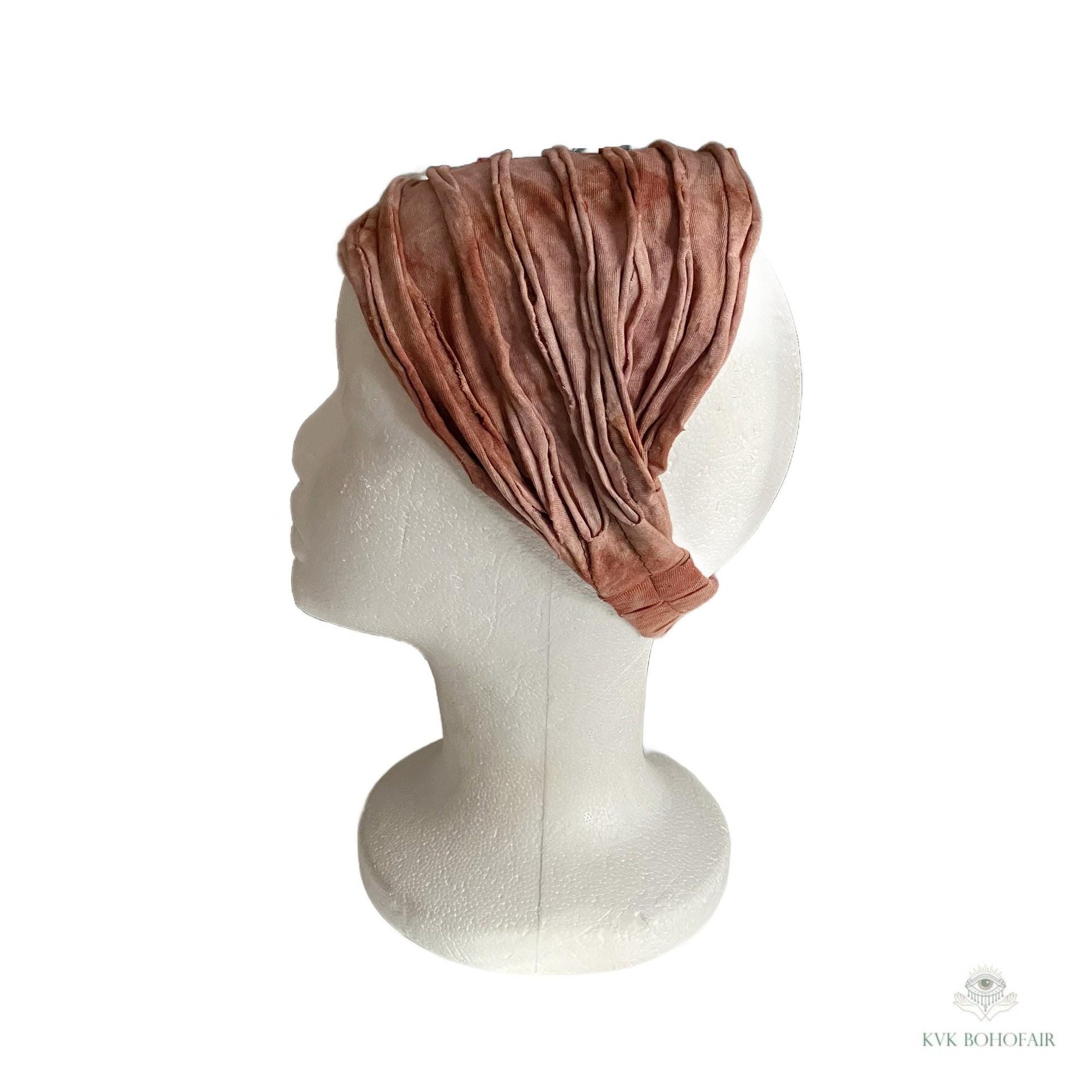 Brown Tie Dye Boho Headband - Stylish Bohemian Headwrap, Headbands for Women