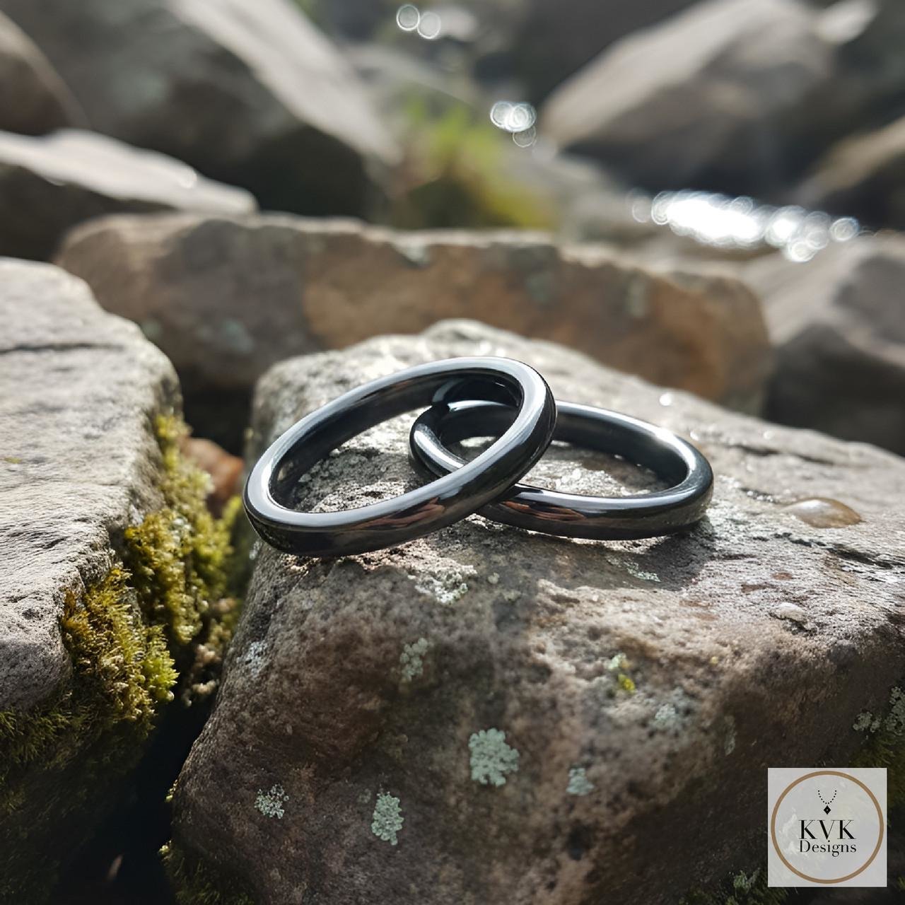4mm Flat Hematite Ring 