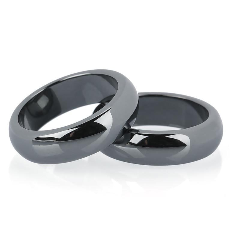 6mm Dome Hematite Ring 