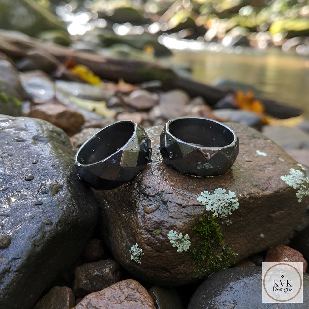 6mm Faceted Hematite Ring 