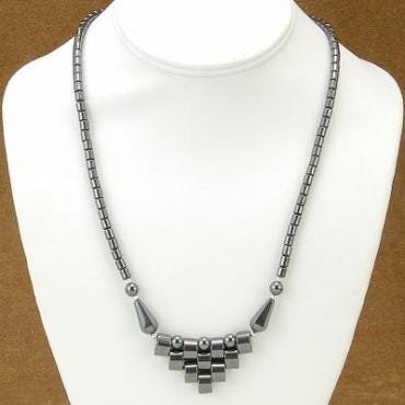 Hematite Bead & Silver Necklace