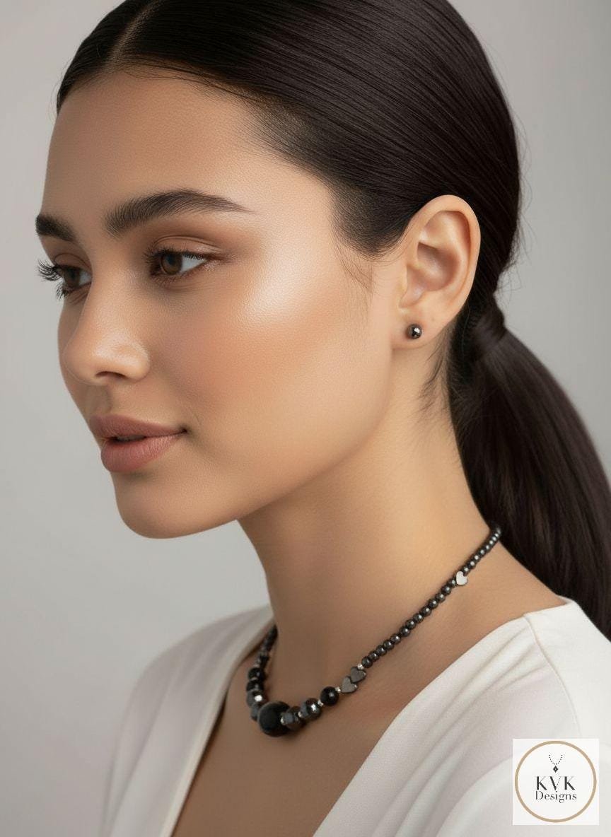 Hematite & Black Onyx Gemstone Necklace