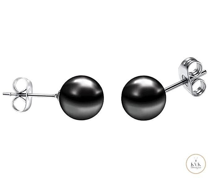 6mm Hematite Ball Stud Earrings