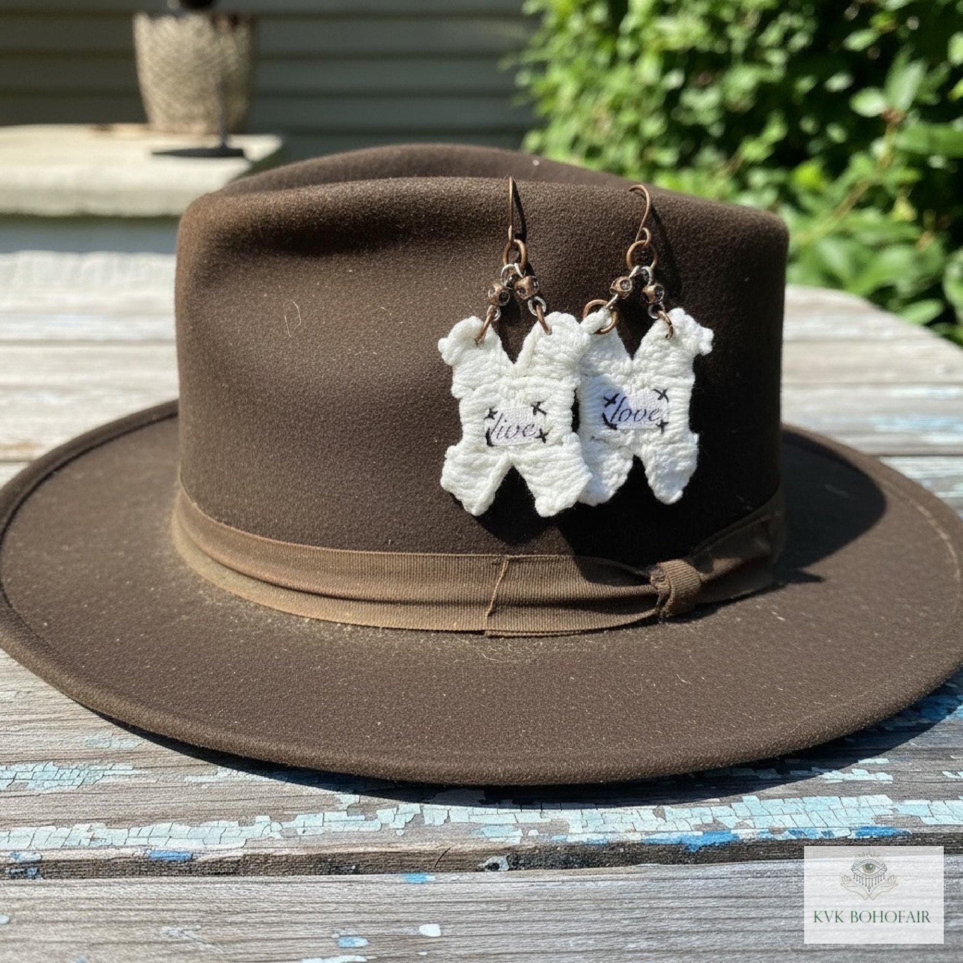 Boho Earrings LIVE LOVE - Hippie Crochet Dangle Earrings