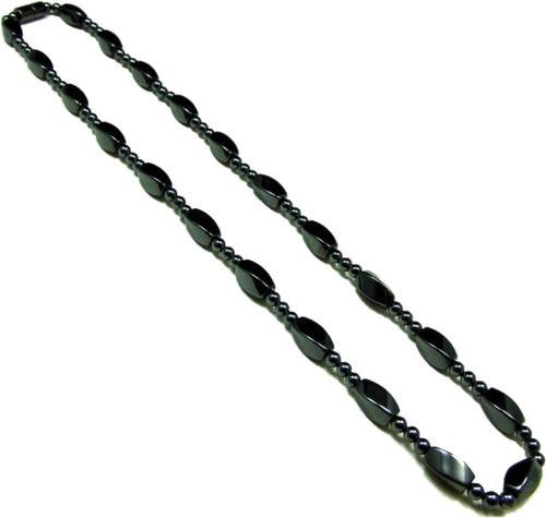 Men's Magnetic Hematite Twisted Bead Necklace