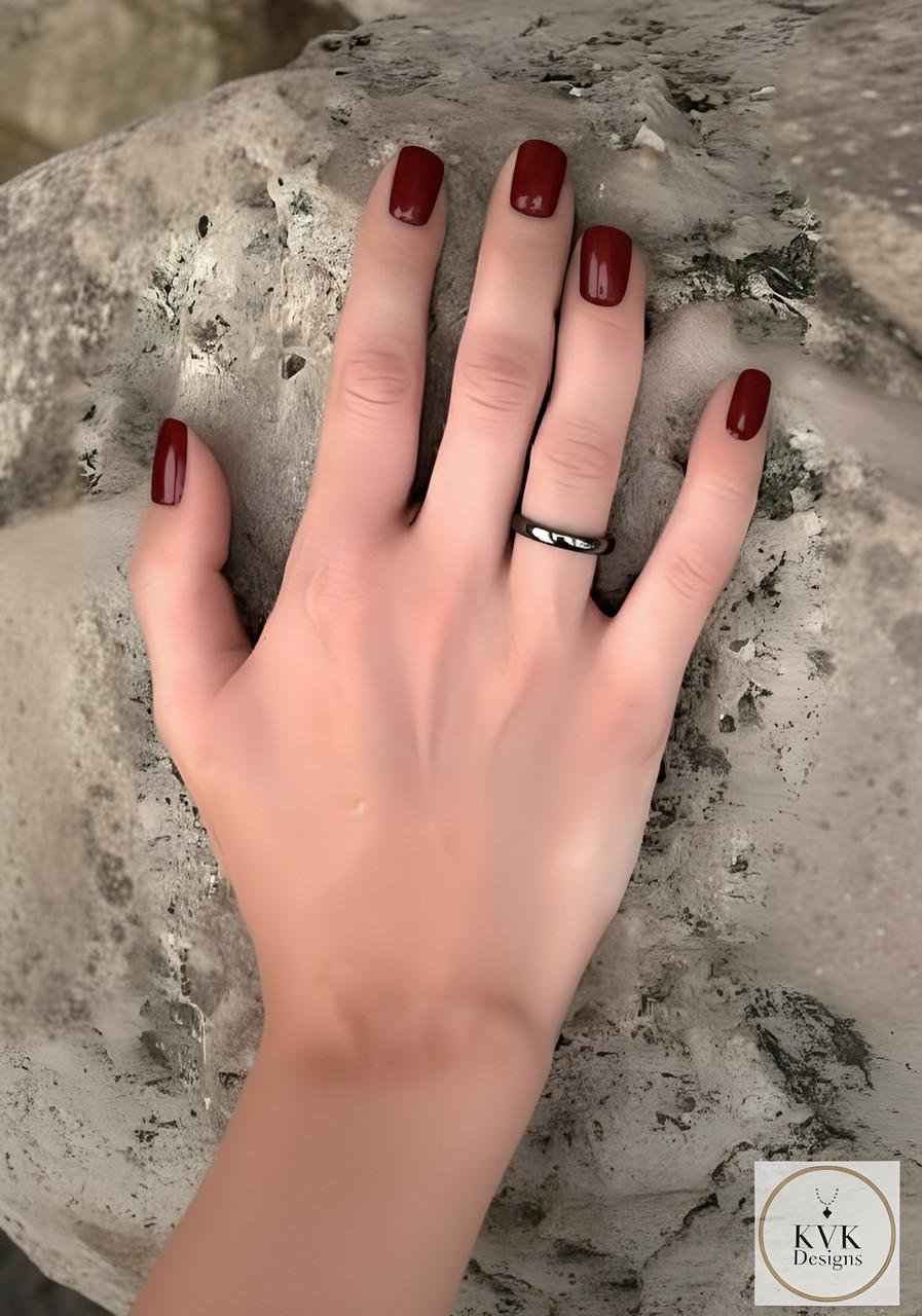 4mm Flat Hematite Ring 