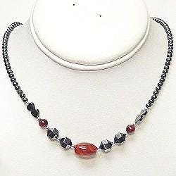 Hematite & Black Onyx Gemstone Necklace
