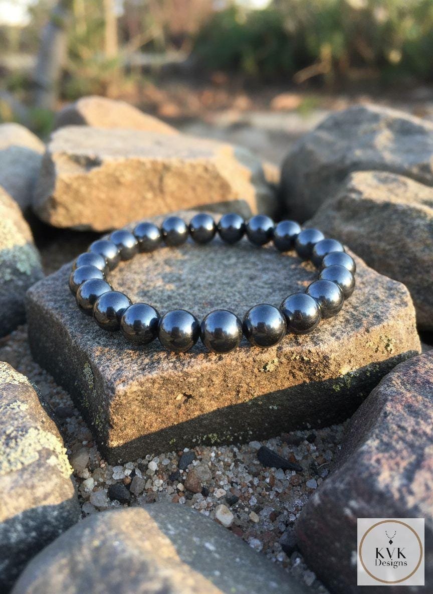 Hematite Beaded Stretch Bracelet