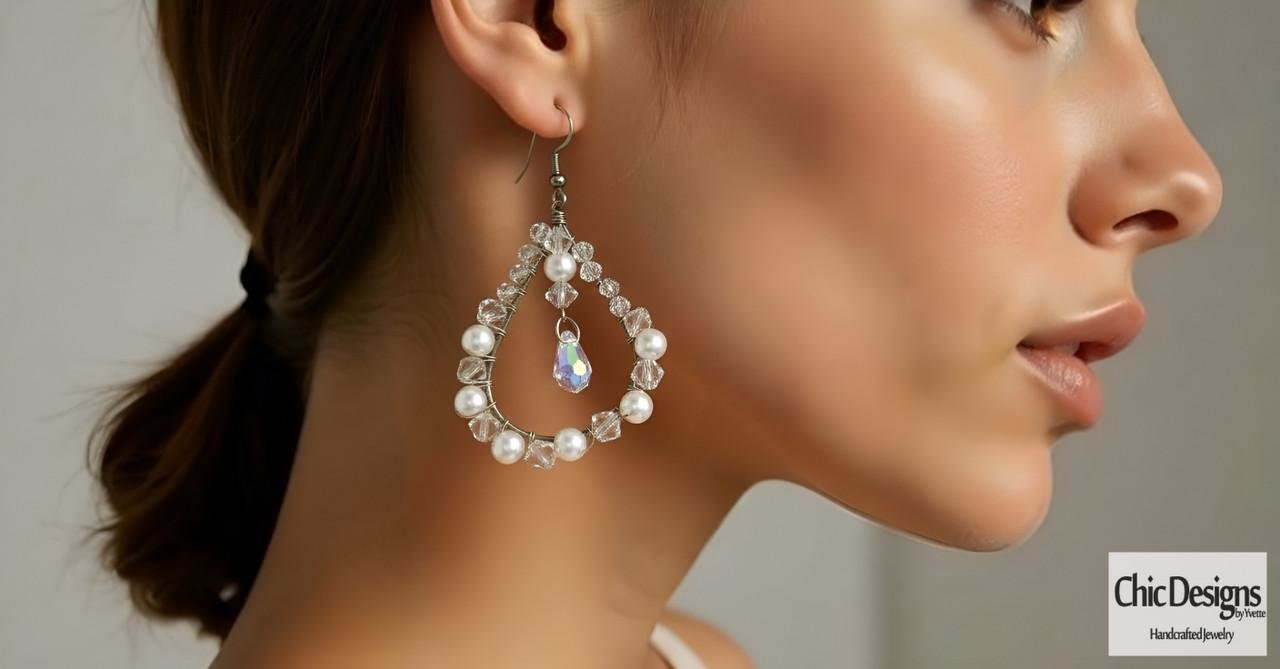 Swarovski Crystal Pear Shaped Dangle Earrings