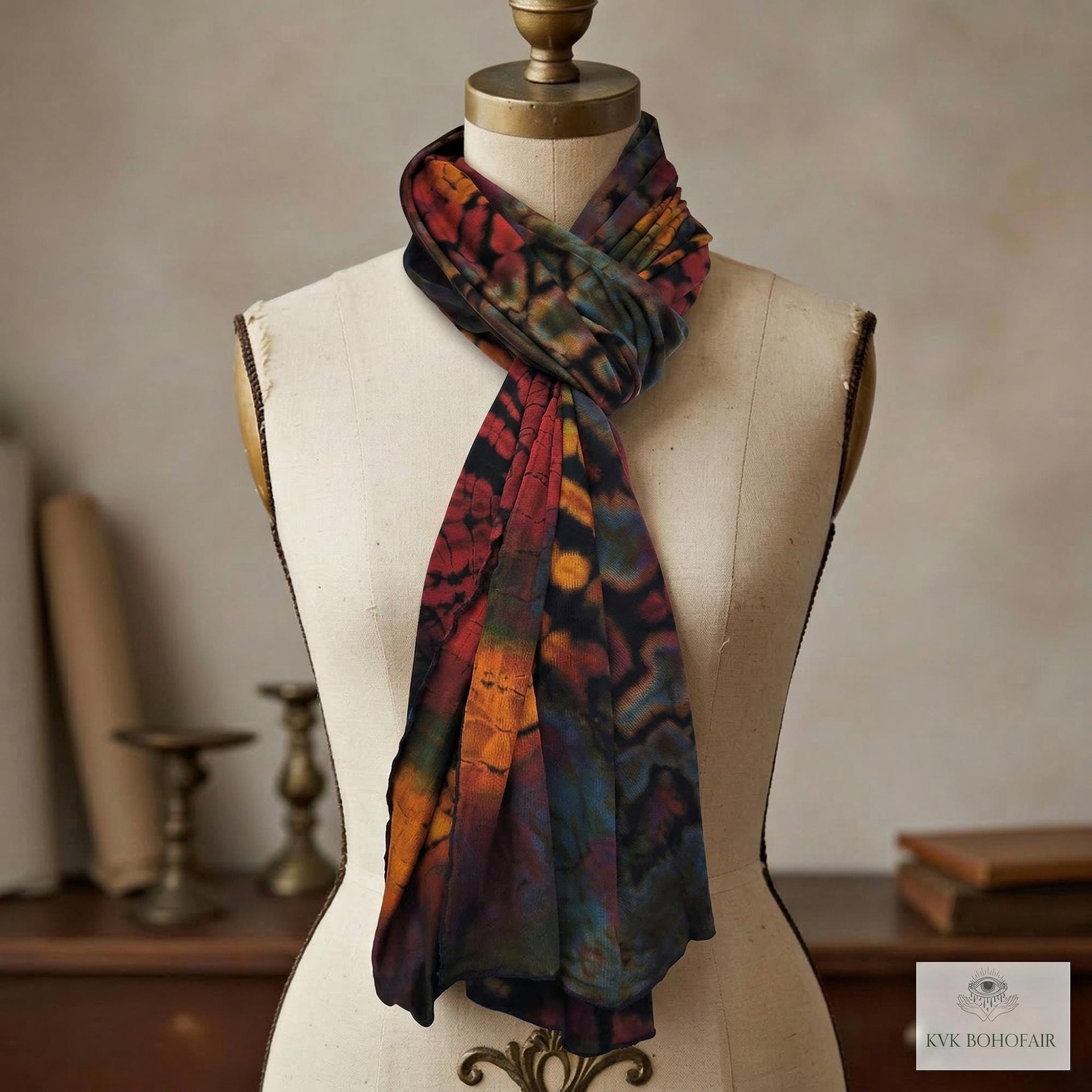 Handmade Tie Dye Scarf - Boho Chic Accessory for All Seasons