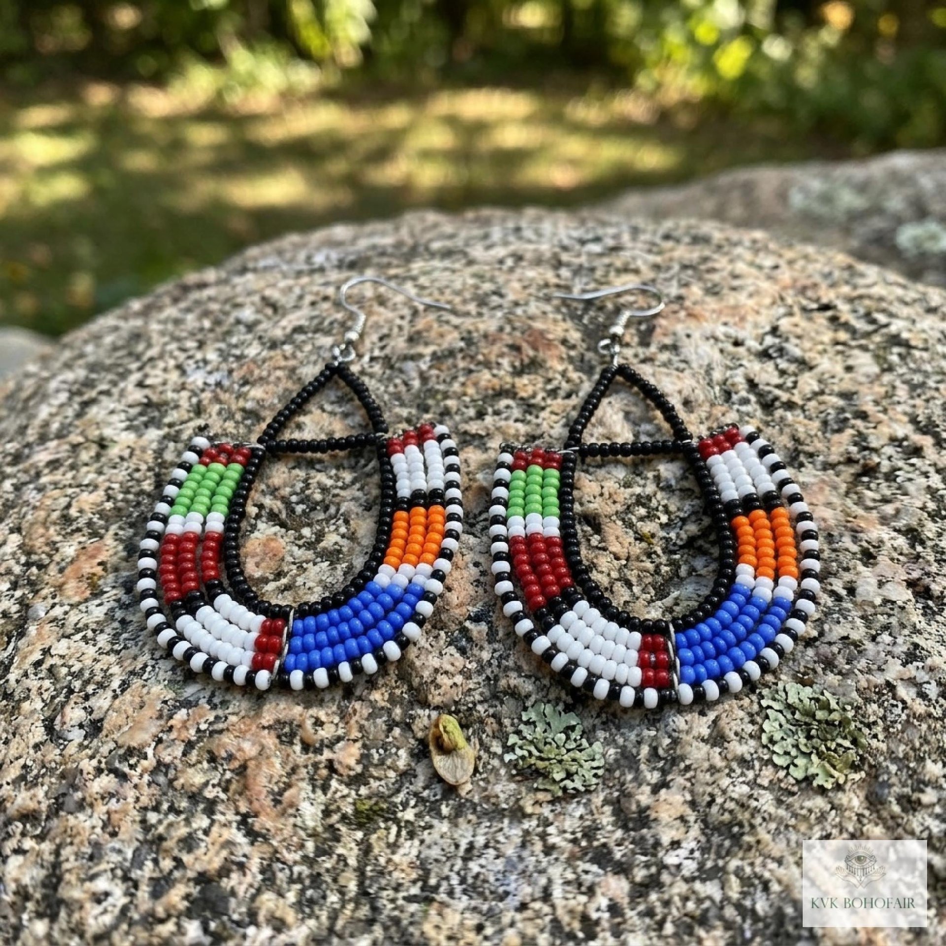 Maasai Beaded Earrings - Statement African Earrings