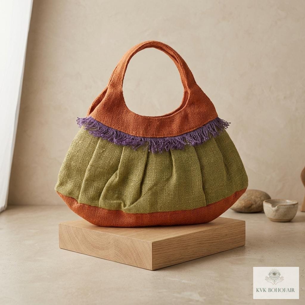 Colorful Hemp Handbag - Eco-friendly Hobo Bag
