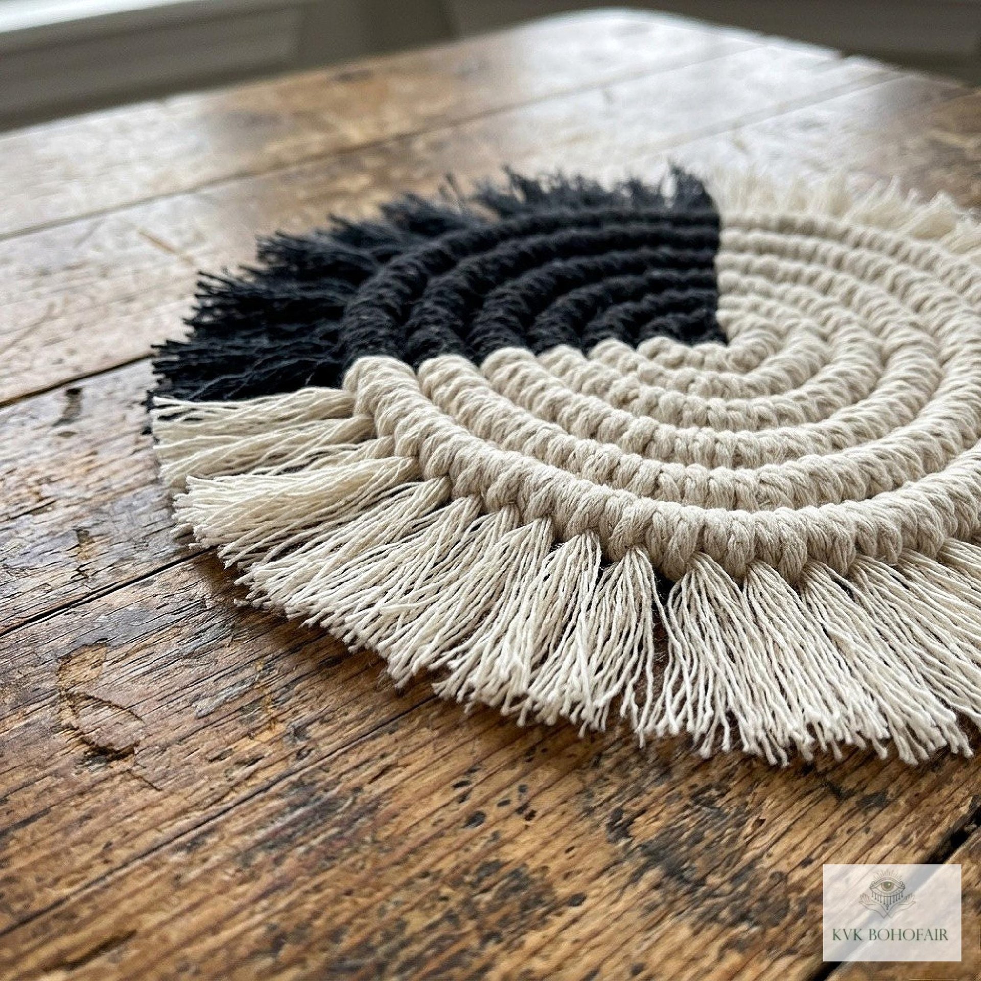 Boho Macrame Coasters - Handmade Drink Coasters, Set of 4, Eco-Friendly