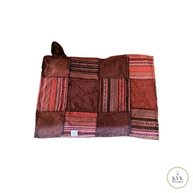 Handcrafted Patchwork Yoga Mat Bag – Boho Cotton Gym Tote, Support Nepal Artisans