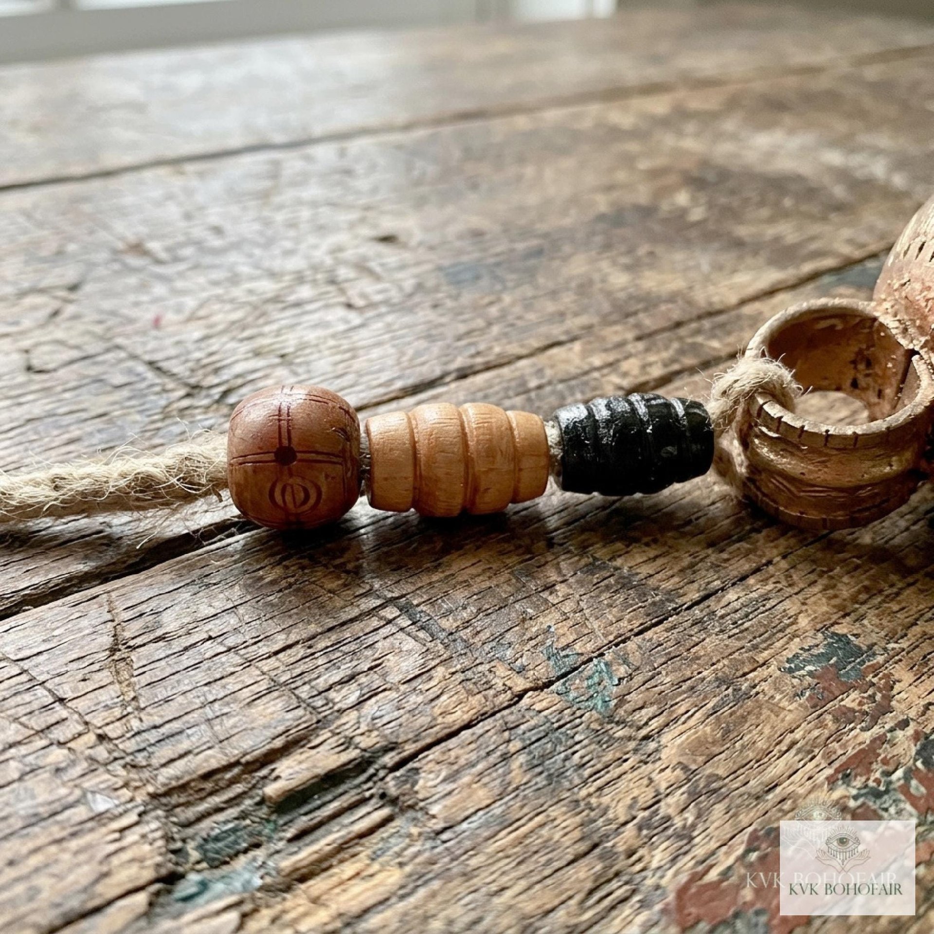 Handmade Etched Copper Bell with Jute Cord: Artisan-made Boho Wall Hanging