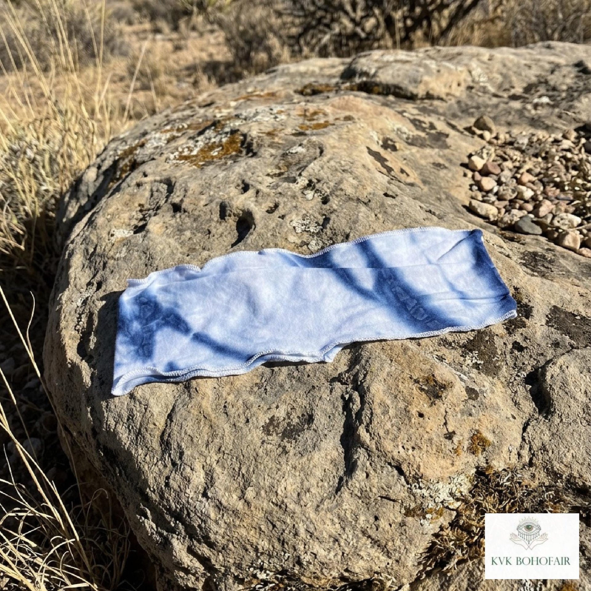 Boho Tie Dye Headband – Wide Yoga Running Sweatband, Hippie Hair Accessory