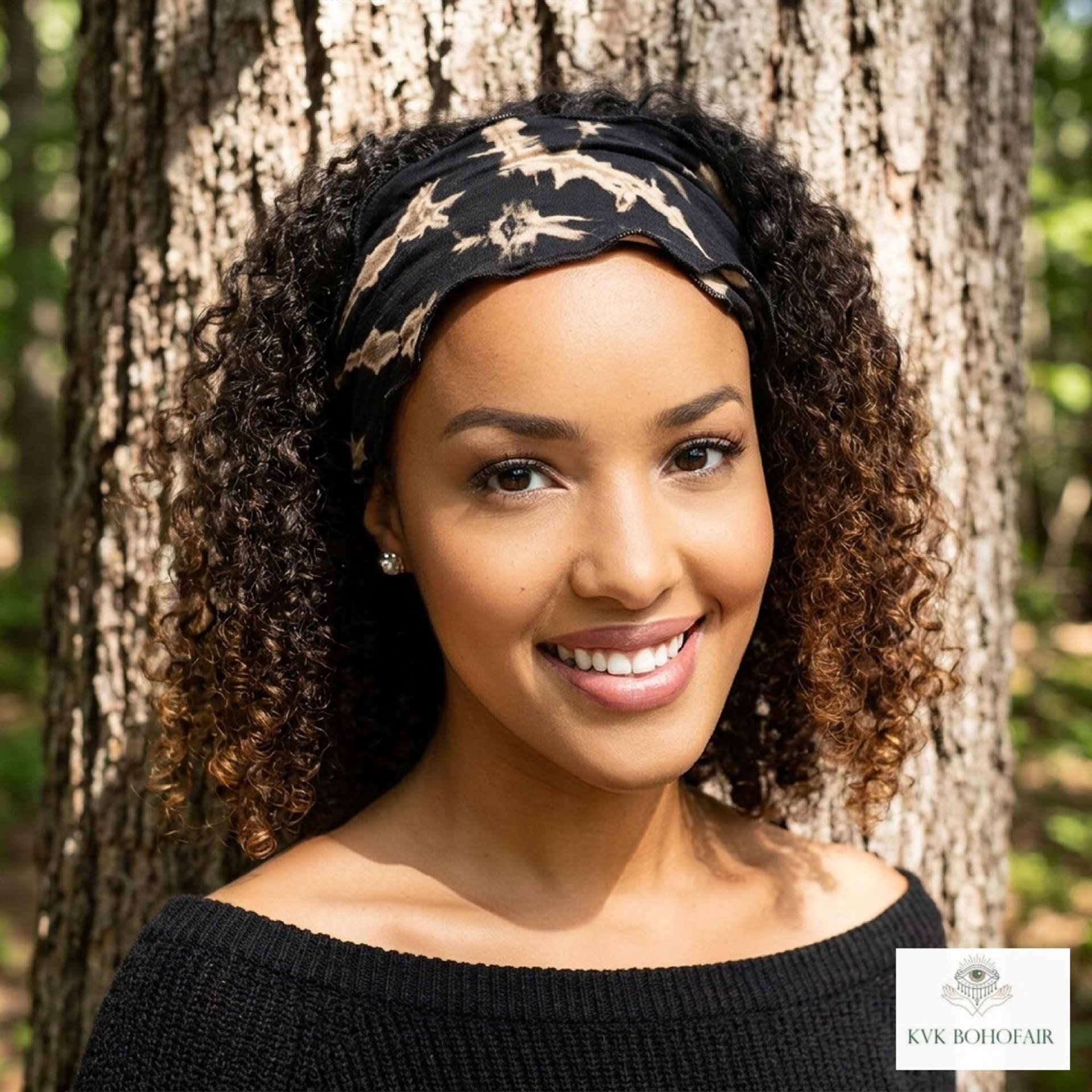 Boho Tie Dye Headband – Wide Yoga Running Sweatband, Hippie Hair Accessory
