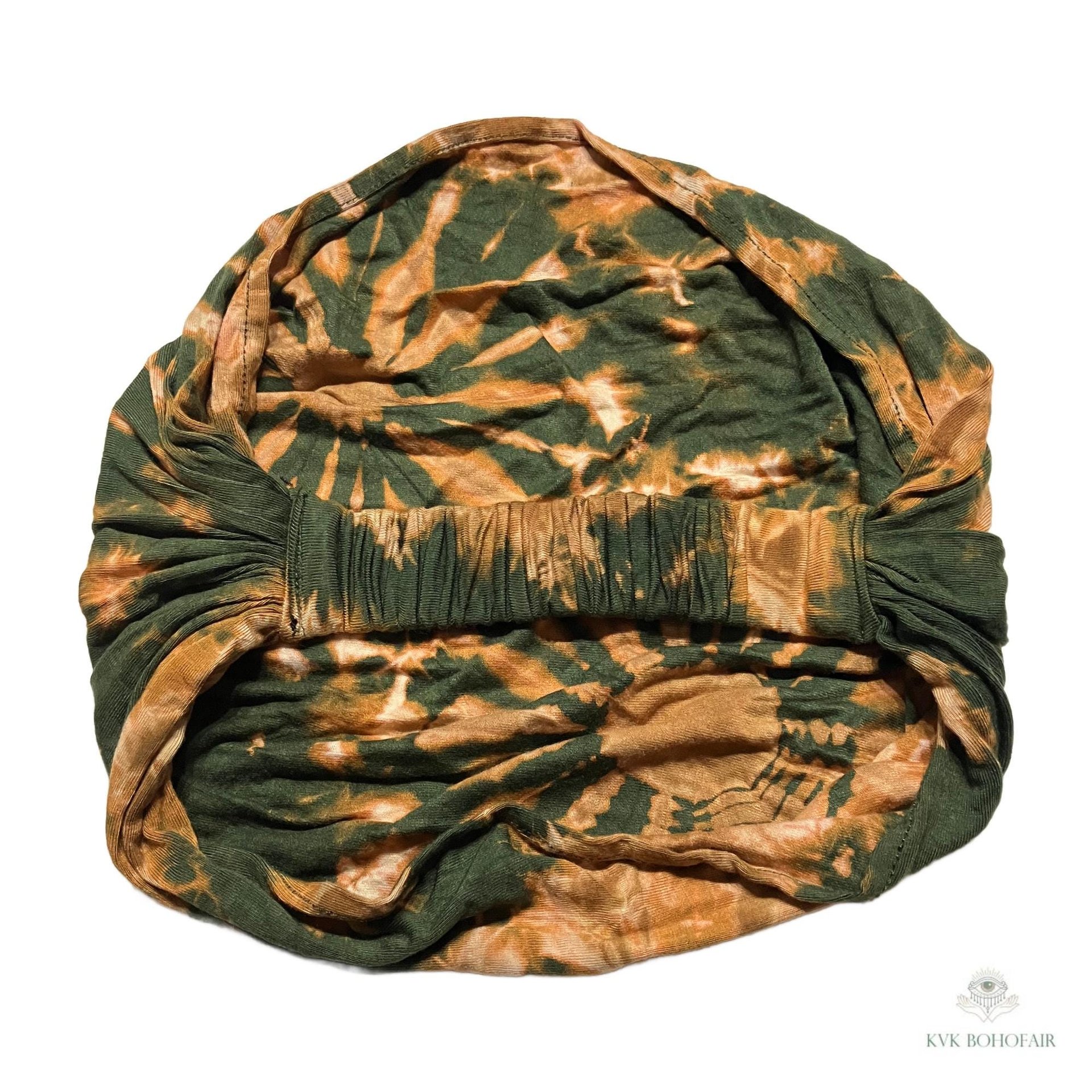 Green Tie-Dye Boho Headband -  Stylish Bohemian Headwrap, Headbands for Women