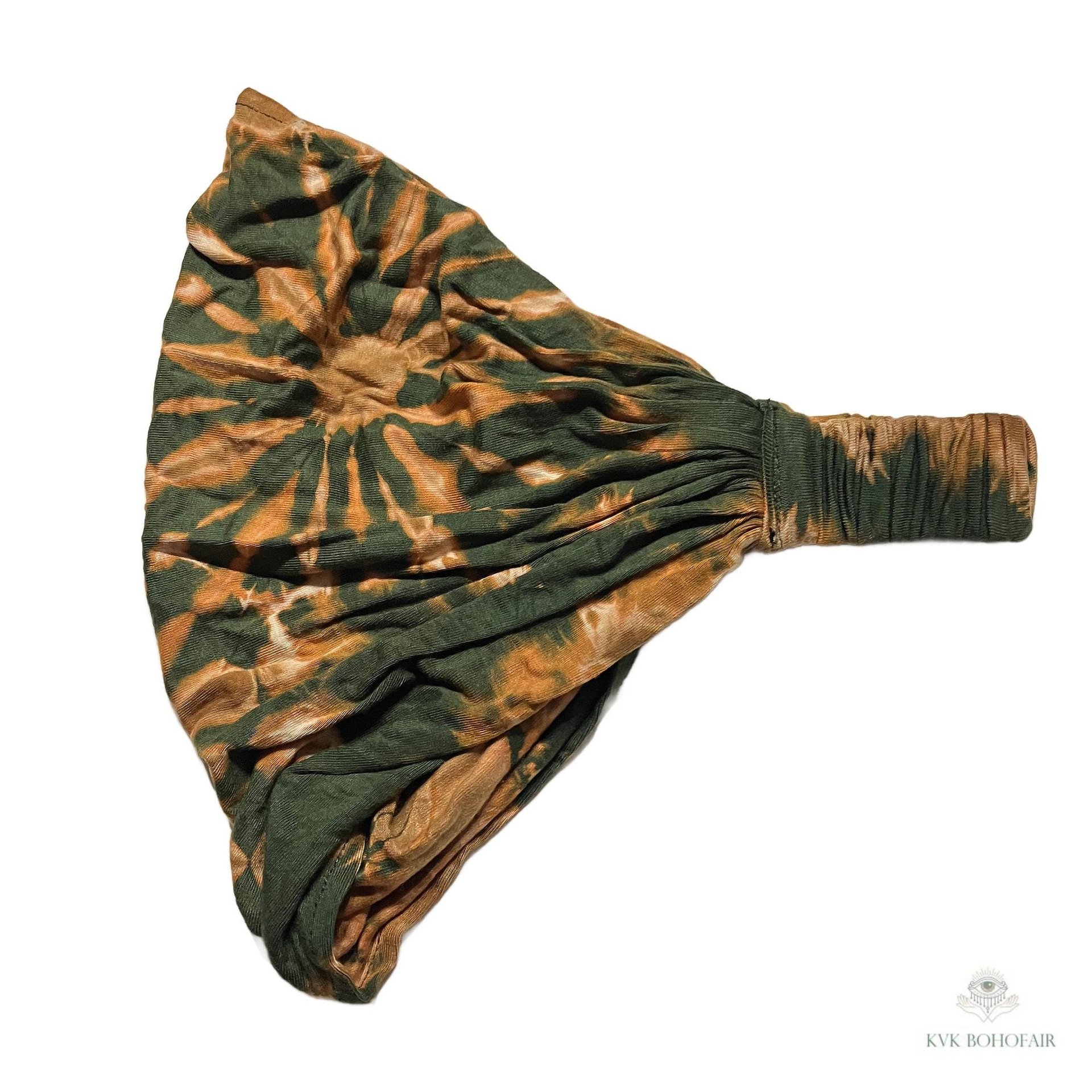 Green Tie-Dye Boho Headband -  Stylish Bohemian Headwrap, Headbands for Women