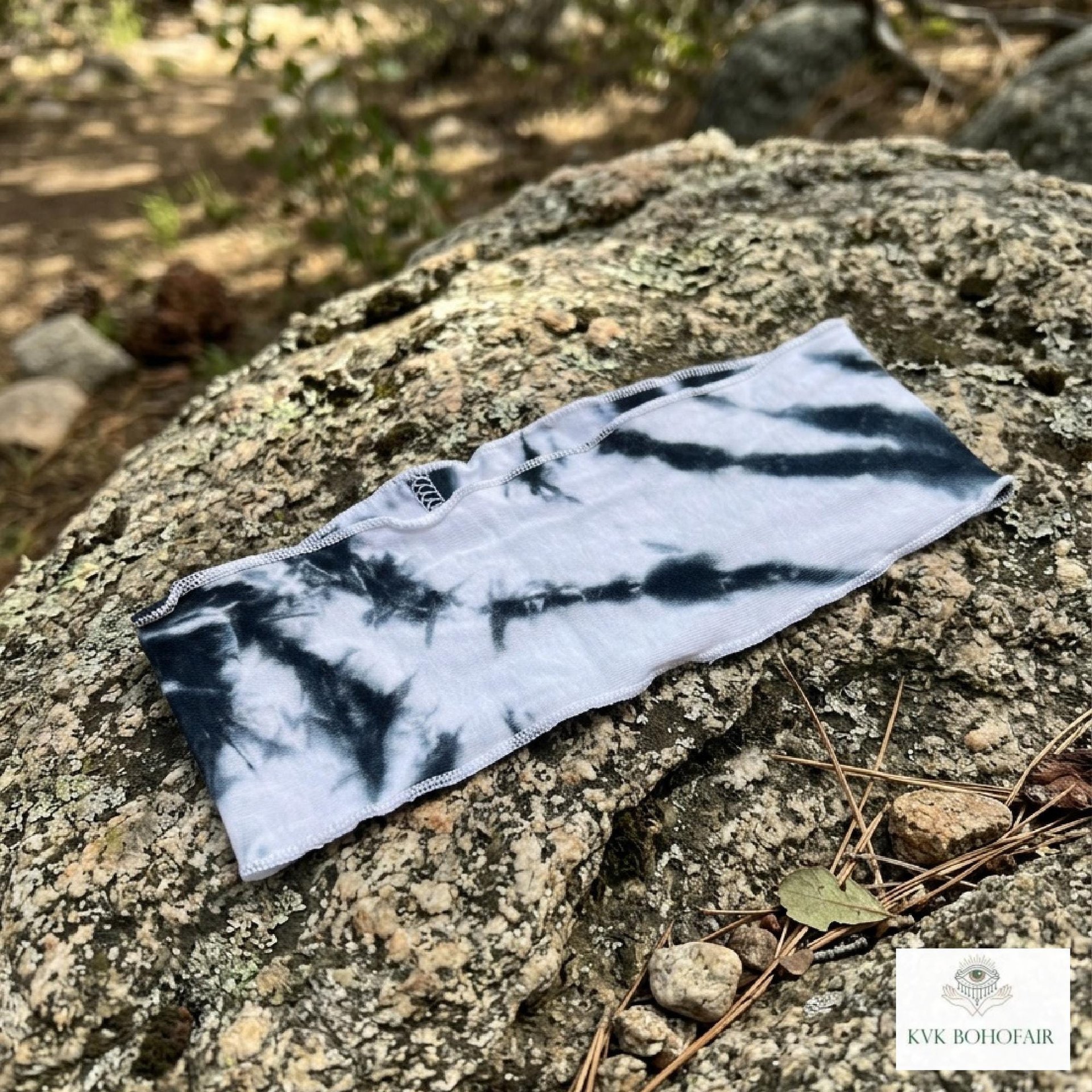 Boho Tie Dye Headband – Wide Yoga Running Sweatband, Hippie Hair Accessory